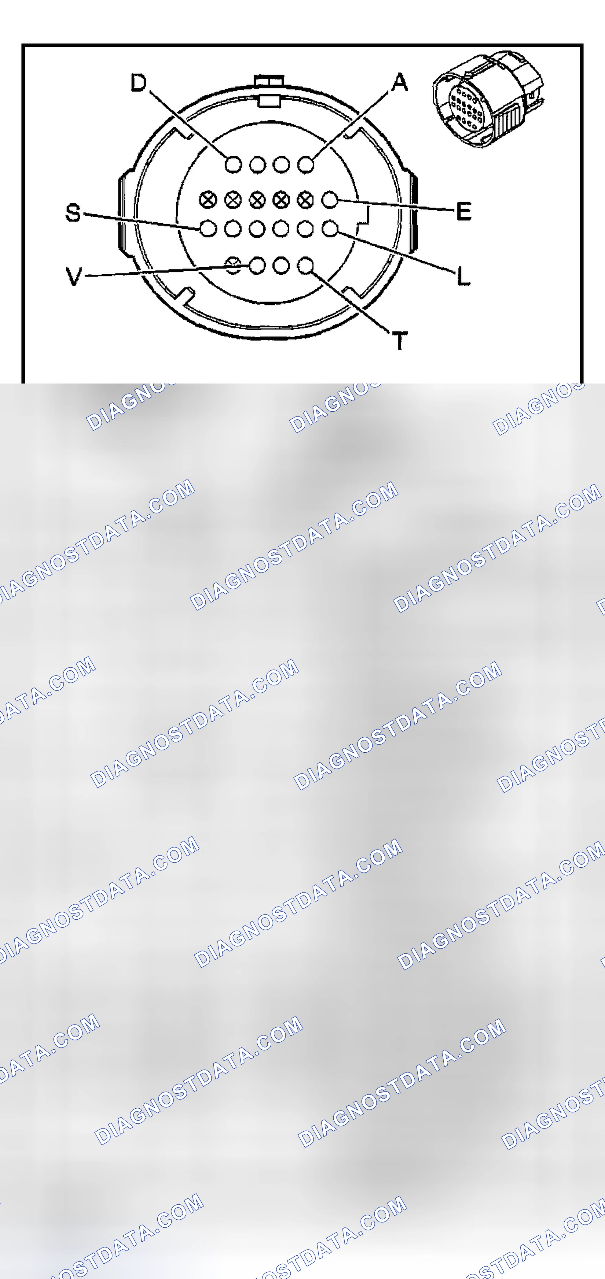 Scheme 883: Automatic Transmission Inline 20-Way Connector End View