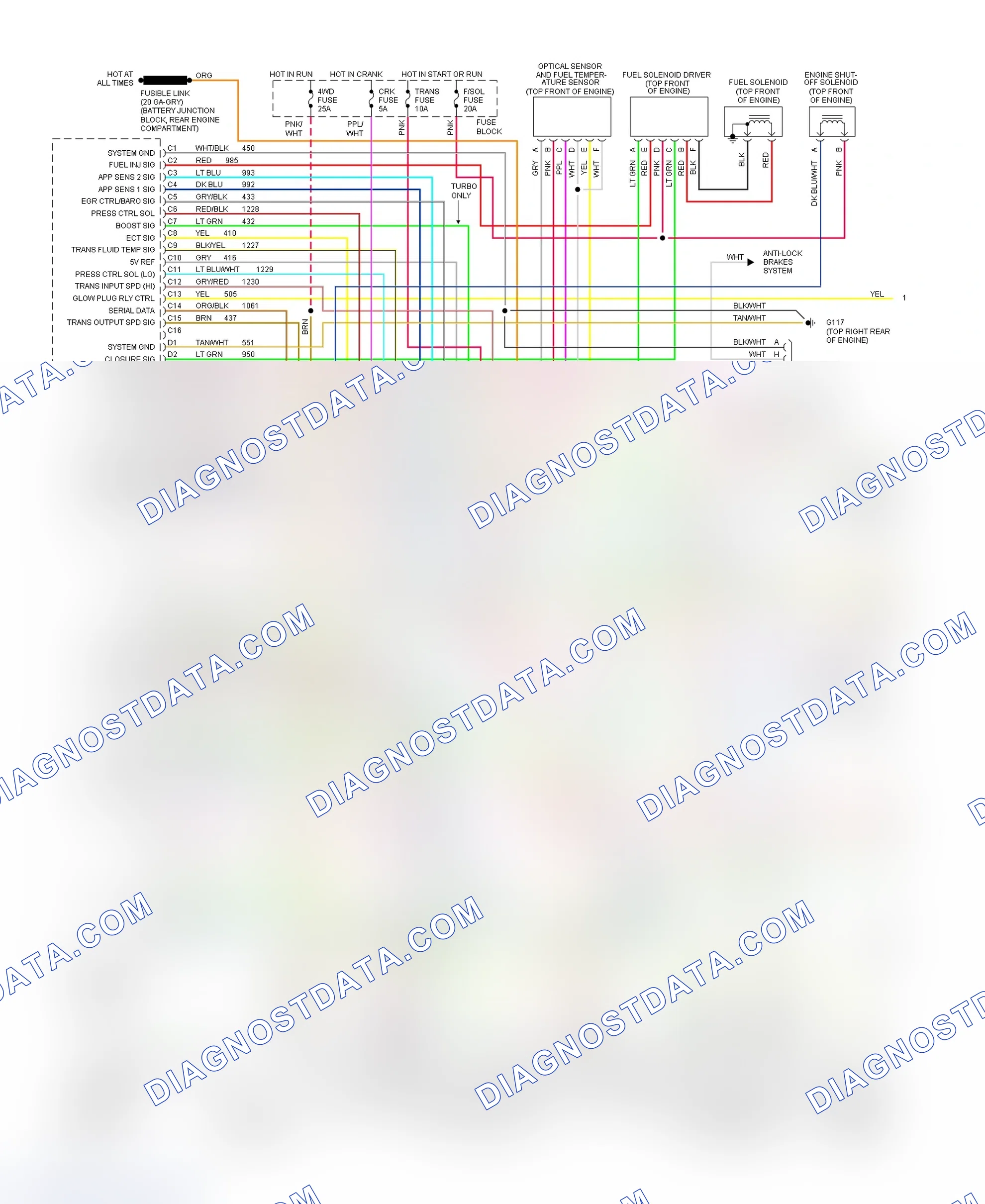 Scheme 388: Wiring Diagram For Blazer, Pickup, Sierra, Suburban & Yukon With 4L60-E (1 Of 2)