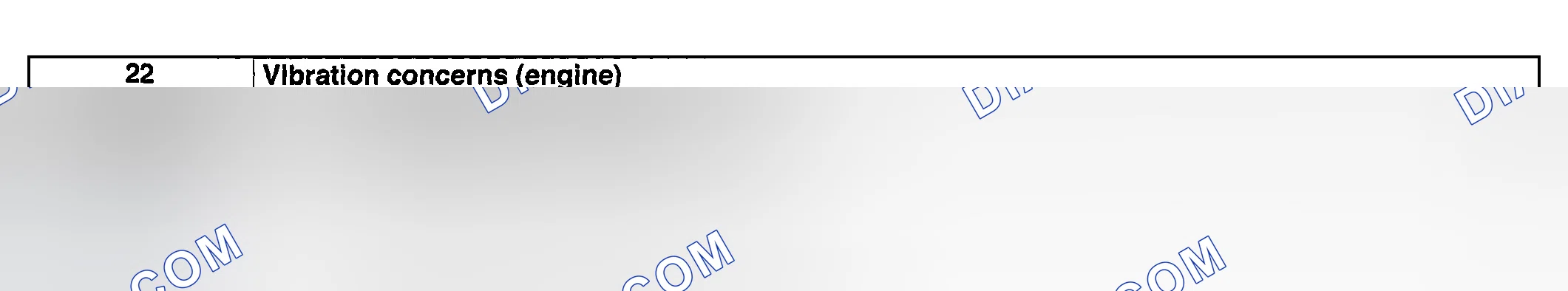 Scheme 307: NO. 22 VIBRATION CONCERNS (ENGINE)
