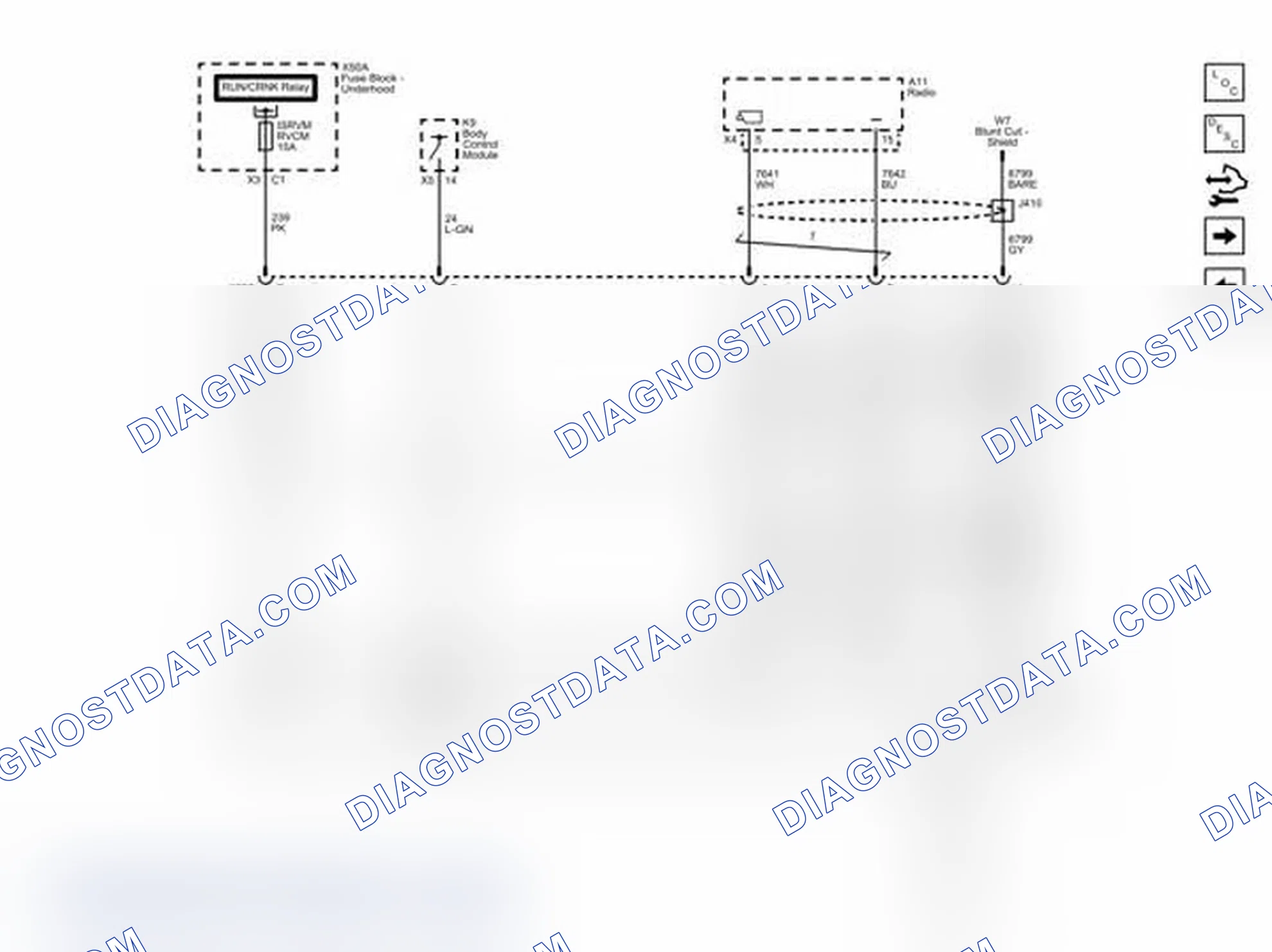 Scheme 1: Rear Vision Camera (without UYS) Wiring Schematics