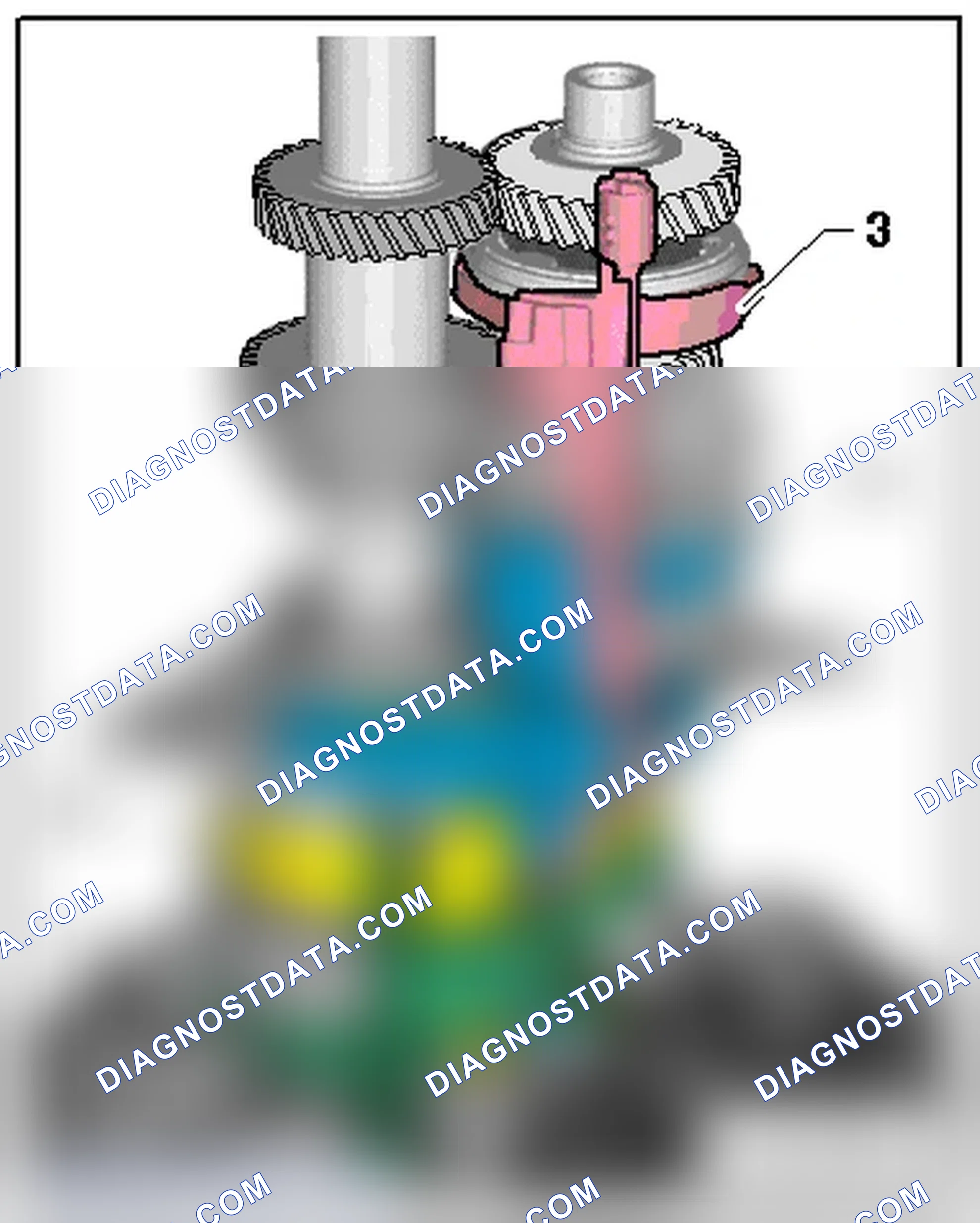 Scheme 273: GEARSHIFT RAILS / SHIFT FORKS INSTALLED POSITIONS INSIDE THE TRANSMISSION.