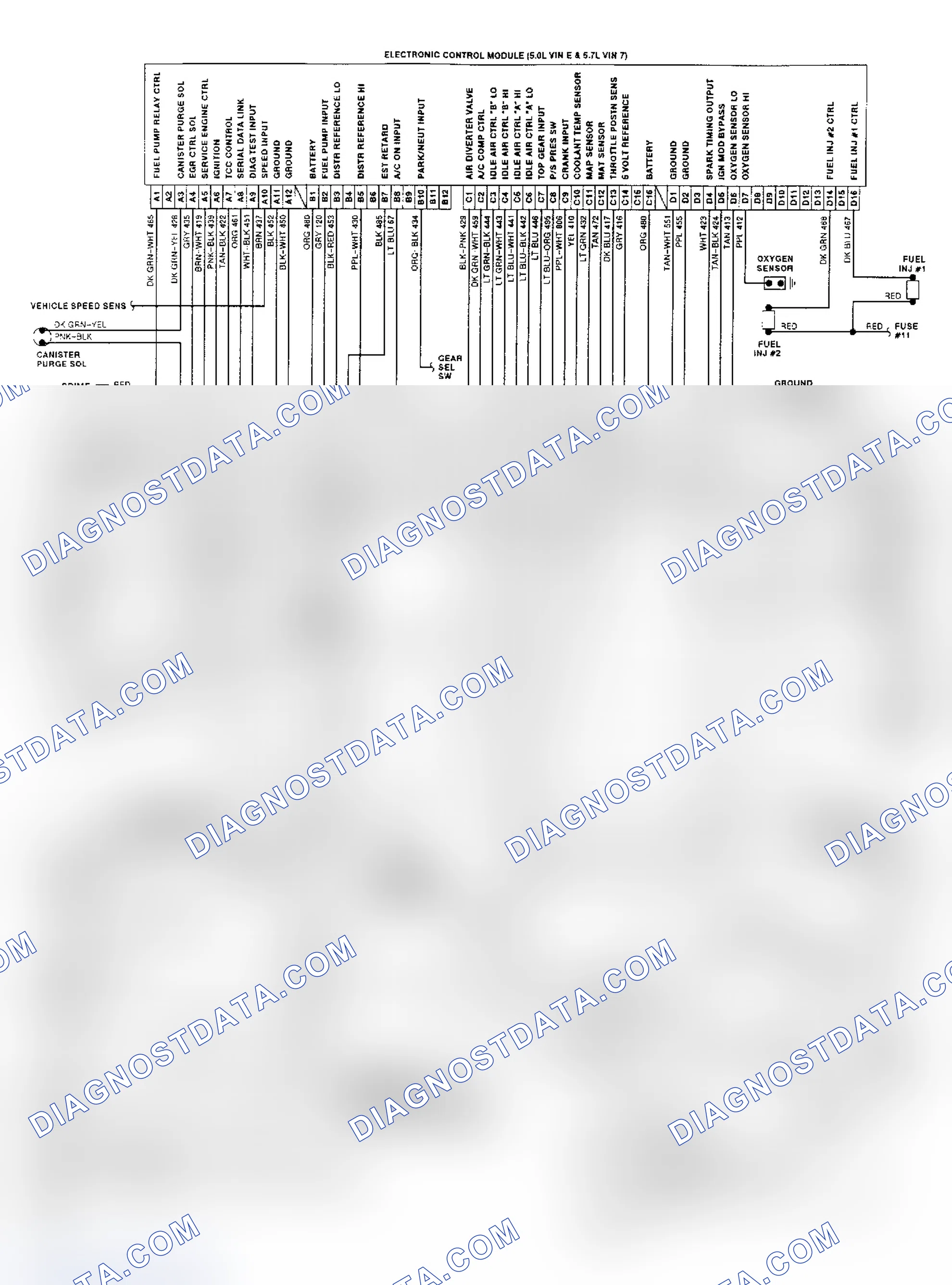 Scheme 45: 5.0L (VIN E) & 5.7L (VIN 7) ECM Wiring Diagram (Caprice, Custom Cruiser & Roadmaster)
