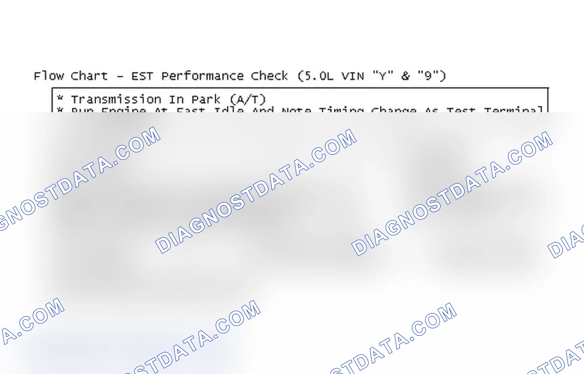 Scheme 114: Flow Chart - EST Performance Check (5.0L VIN "Y" & "9")