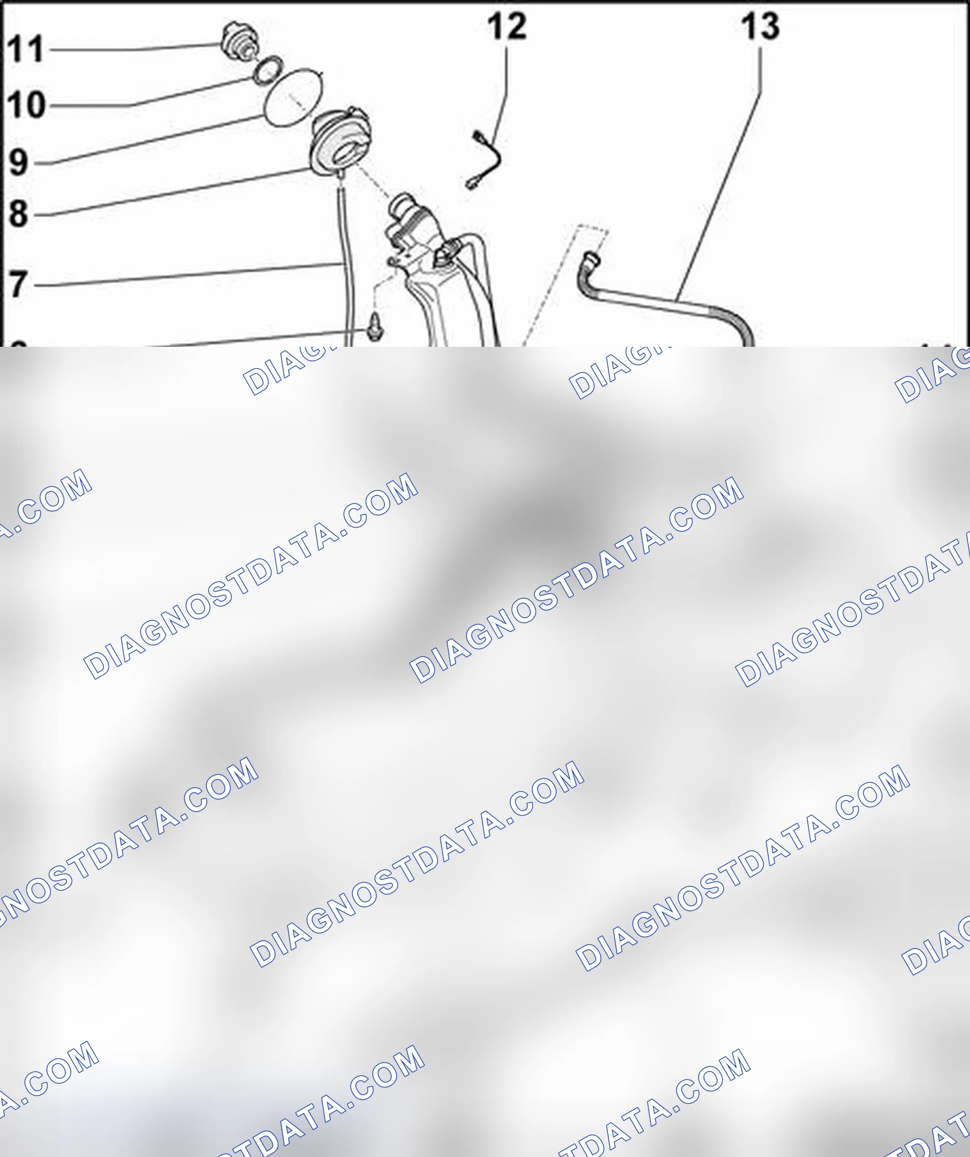 Scheme 473: Fuel tank with attachments, assembly overview