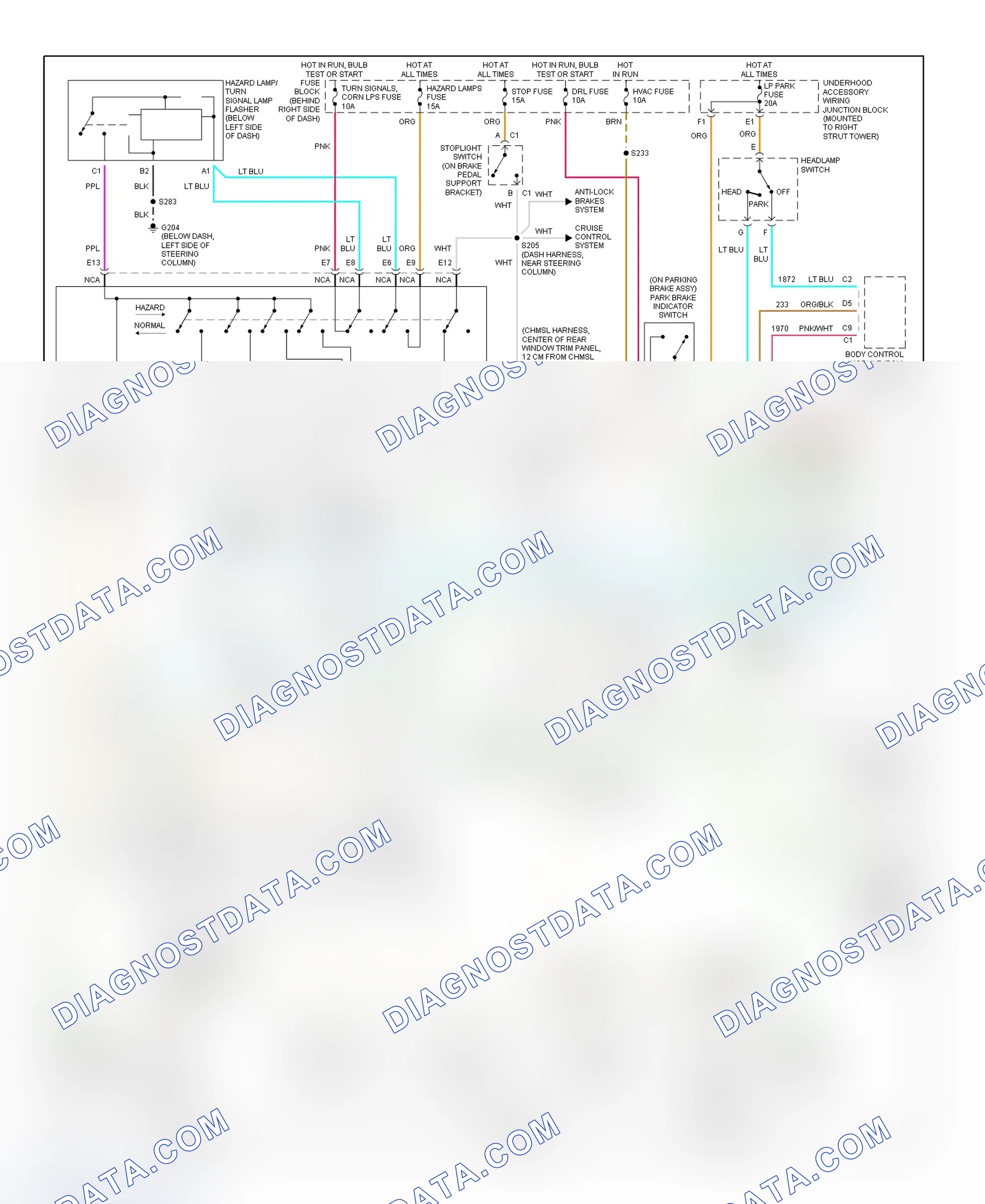 Scheme 12: Exterior Lights Wiring Diagram (Century & Regal)
