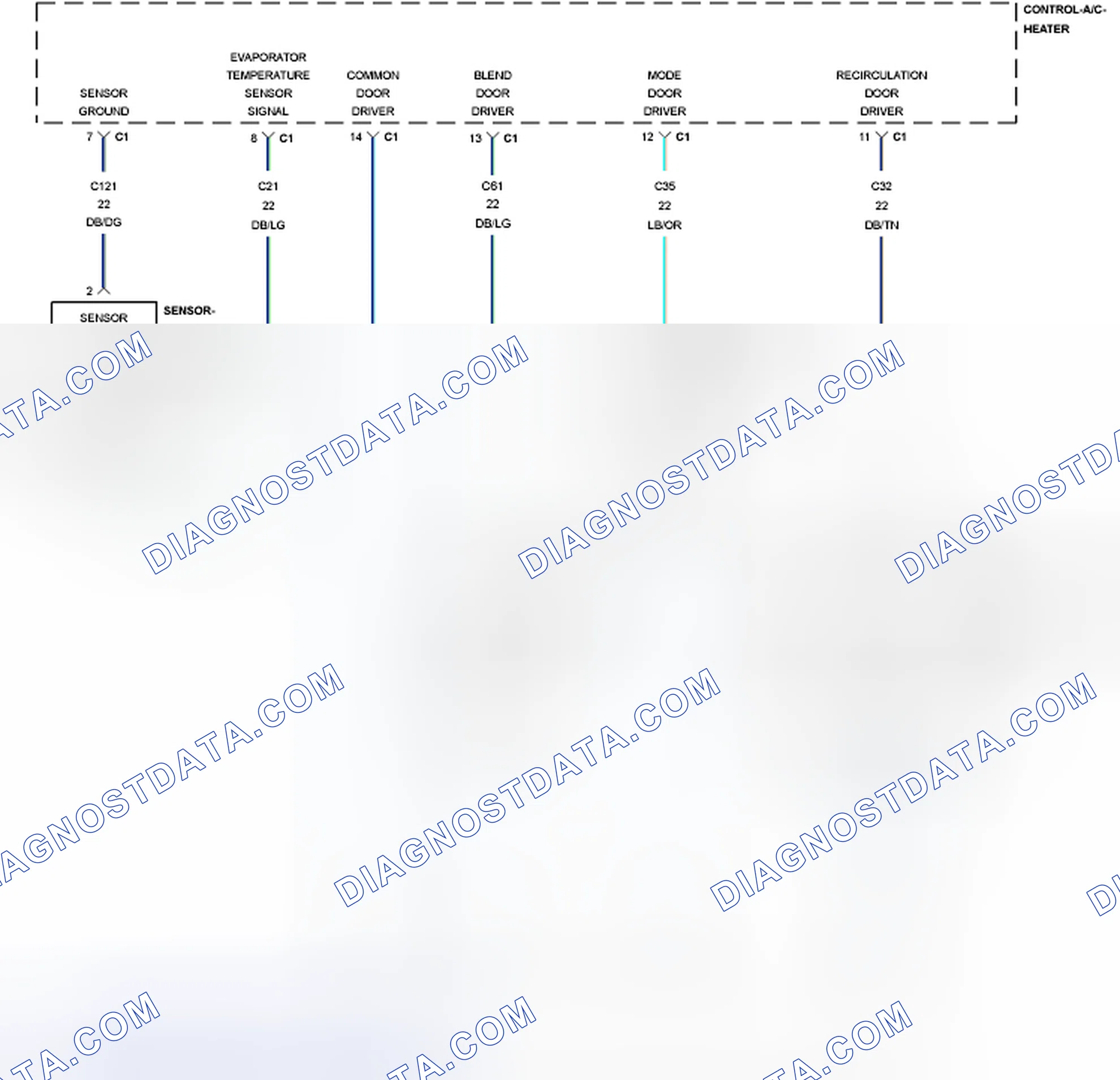 Scheme 1: B1030-11-EVAPORATOR TEMPERATURE SENSOR - CIRCUIT SHORT TO GROUND