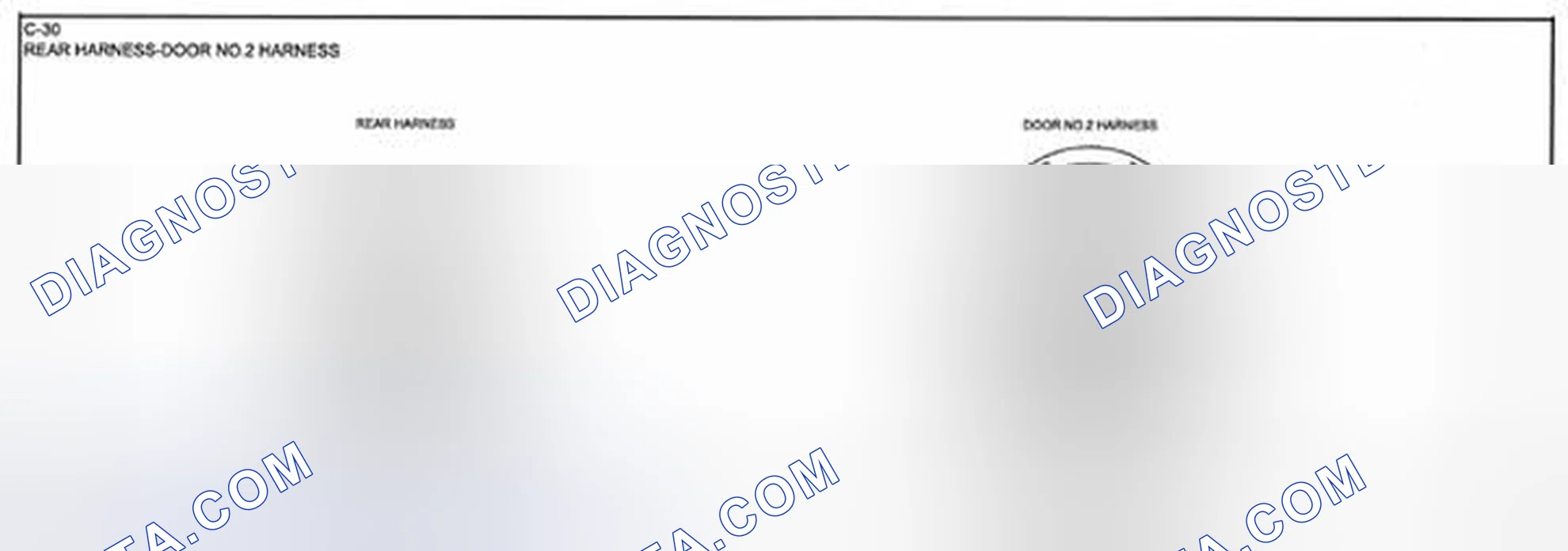 Scheme 59: Identifying Rear Door No.2 Harness Connector Terminals (C-30)