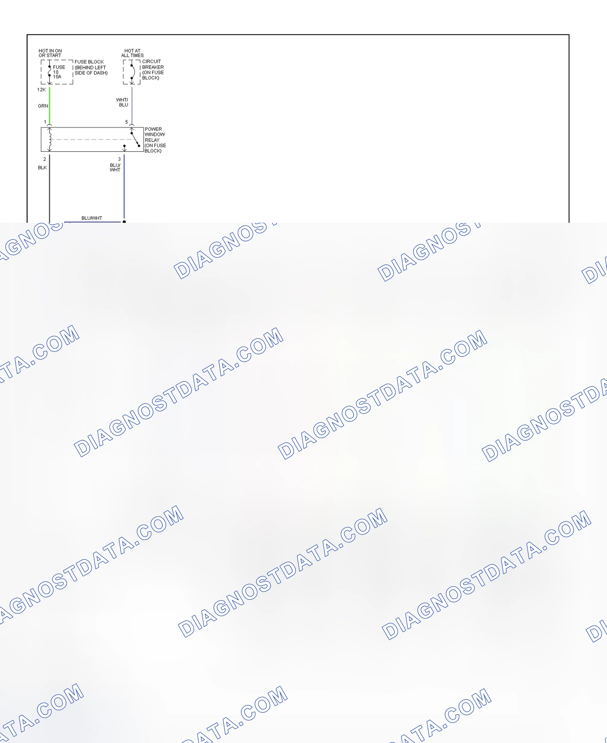 Fig. 6: Power Window System Wiring Diagram (Sentra)