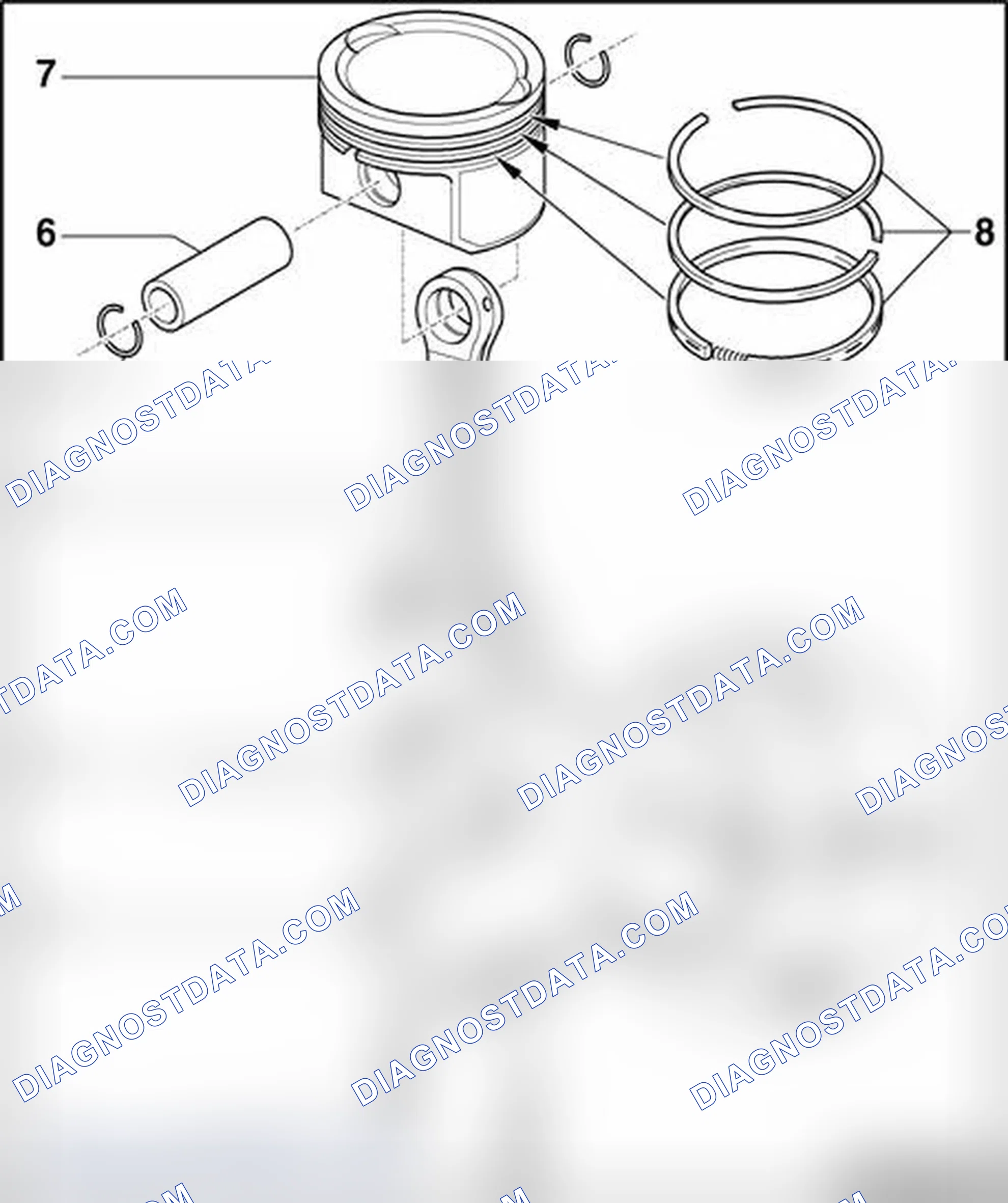 Scheme 174: Pistons and connecting rods, assembly overview