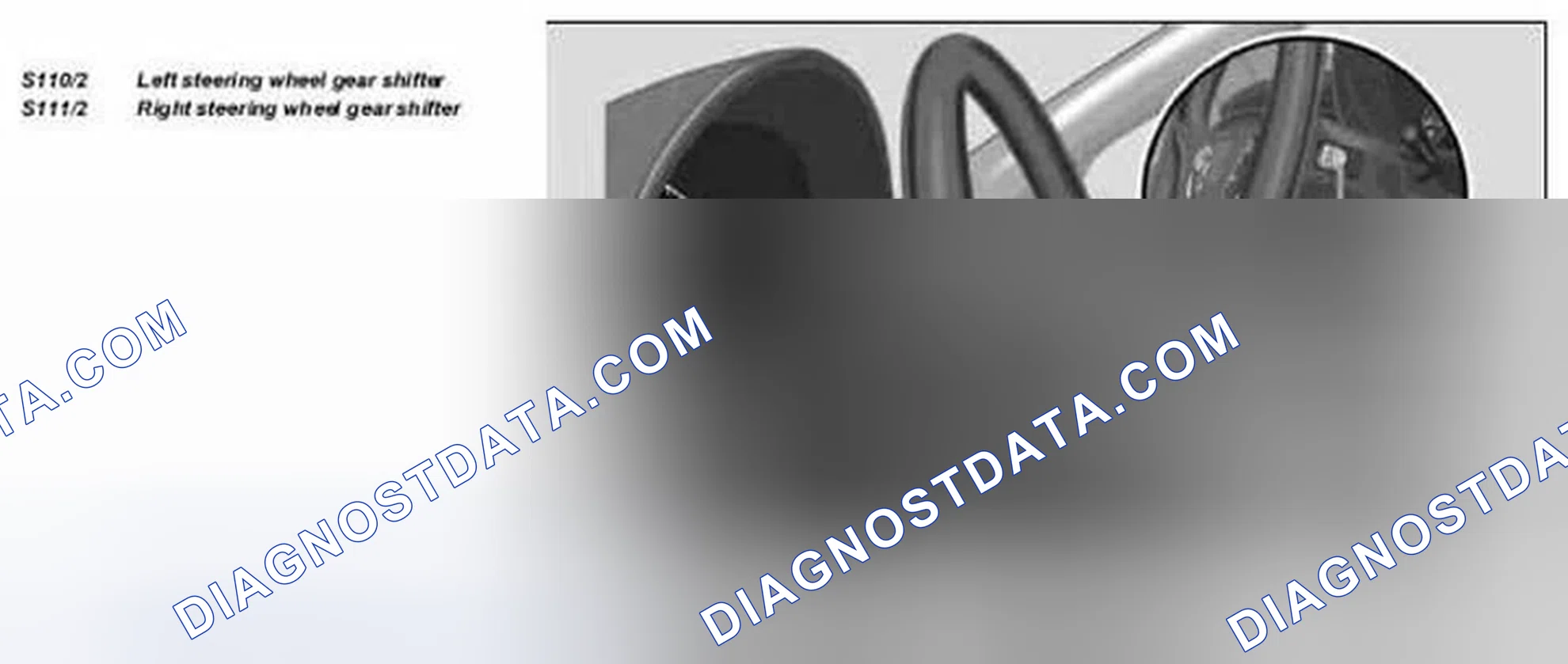 Scheme 344: Identifying Steering Wheel Gear Shifter (Transmission 722.6) - Illustrated On Model 203