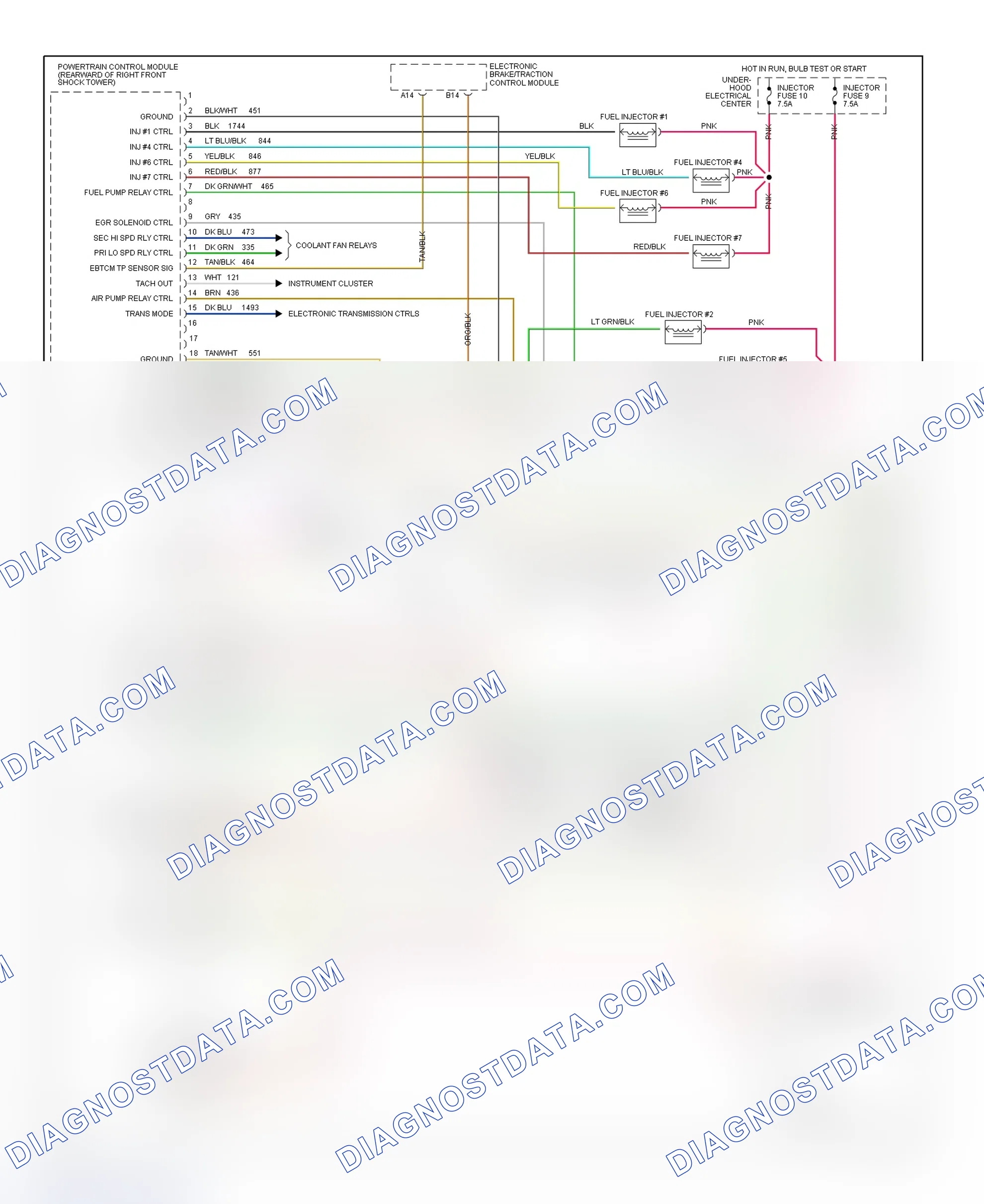 Scheme 175: 5.7L (VIN P) PCM Wiring Diagram (1 Of 3)