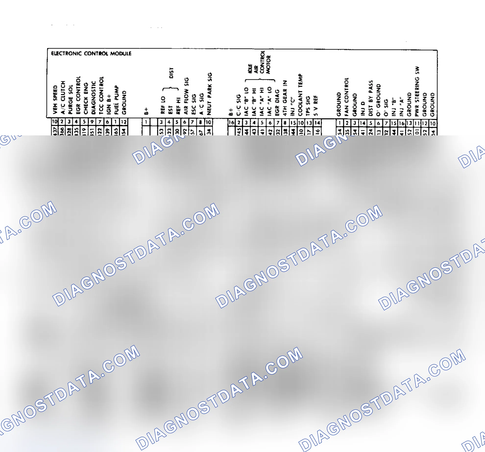 Scheme 39: Wiring Diagram for 3.8L V6 Fuel Injection System (Non-Turbo Models)