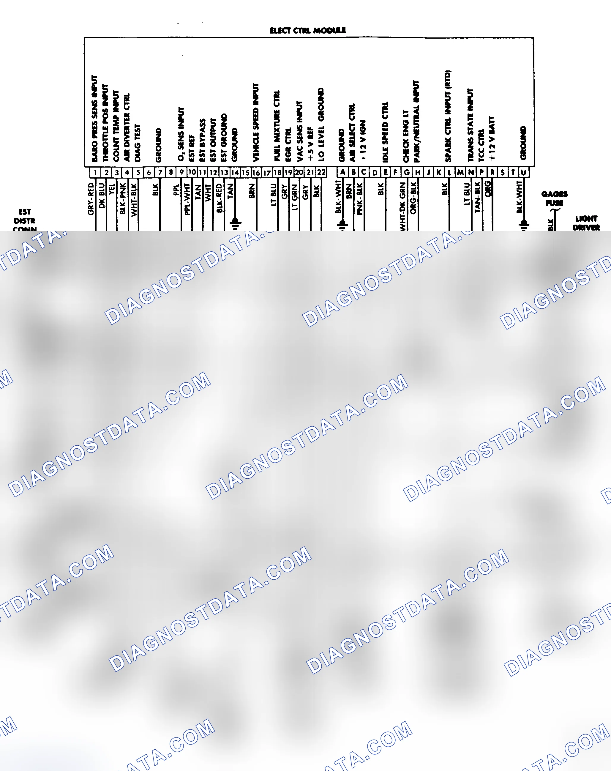 Scheme 515: Full Function Wiring Diagram (1986 5.0L, VIN G & H)