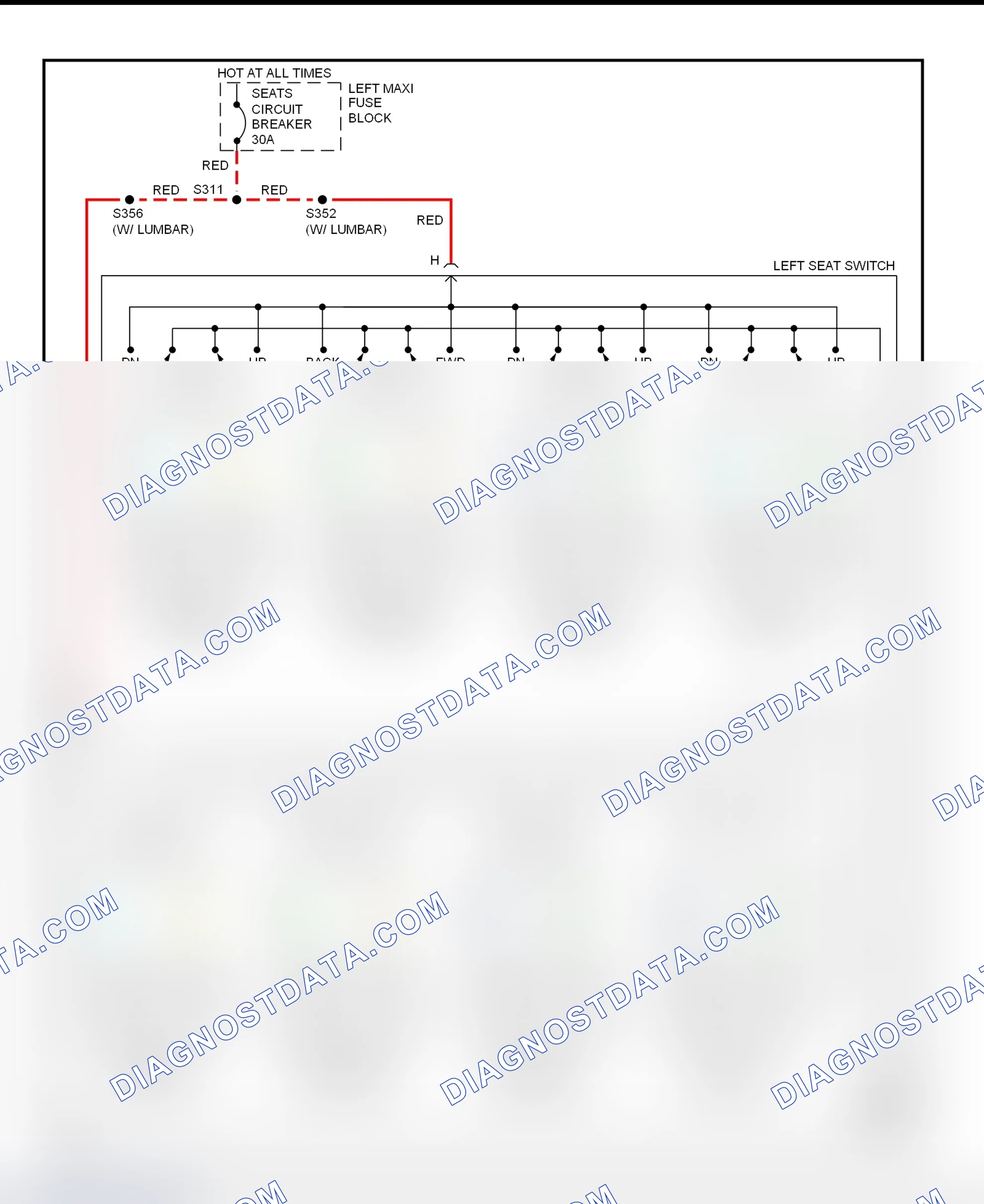 Scheme 11: Power Seats Wiring Diagram (Eldorado)
