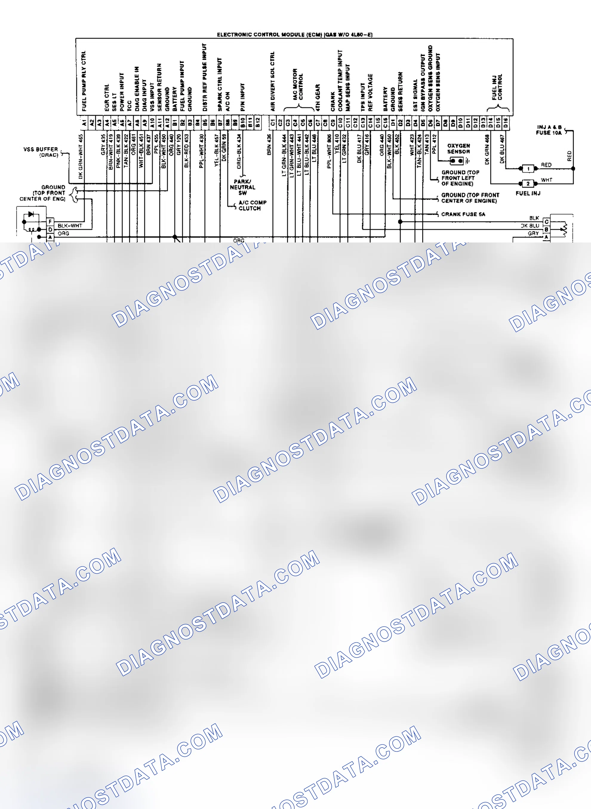 Scheme 10: Wiring Diagram ("C" & "K" Series 4.3L, 5.0L & 5.7L W/O 4L80-E Trans.)