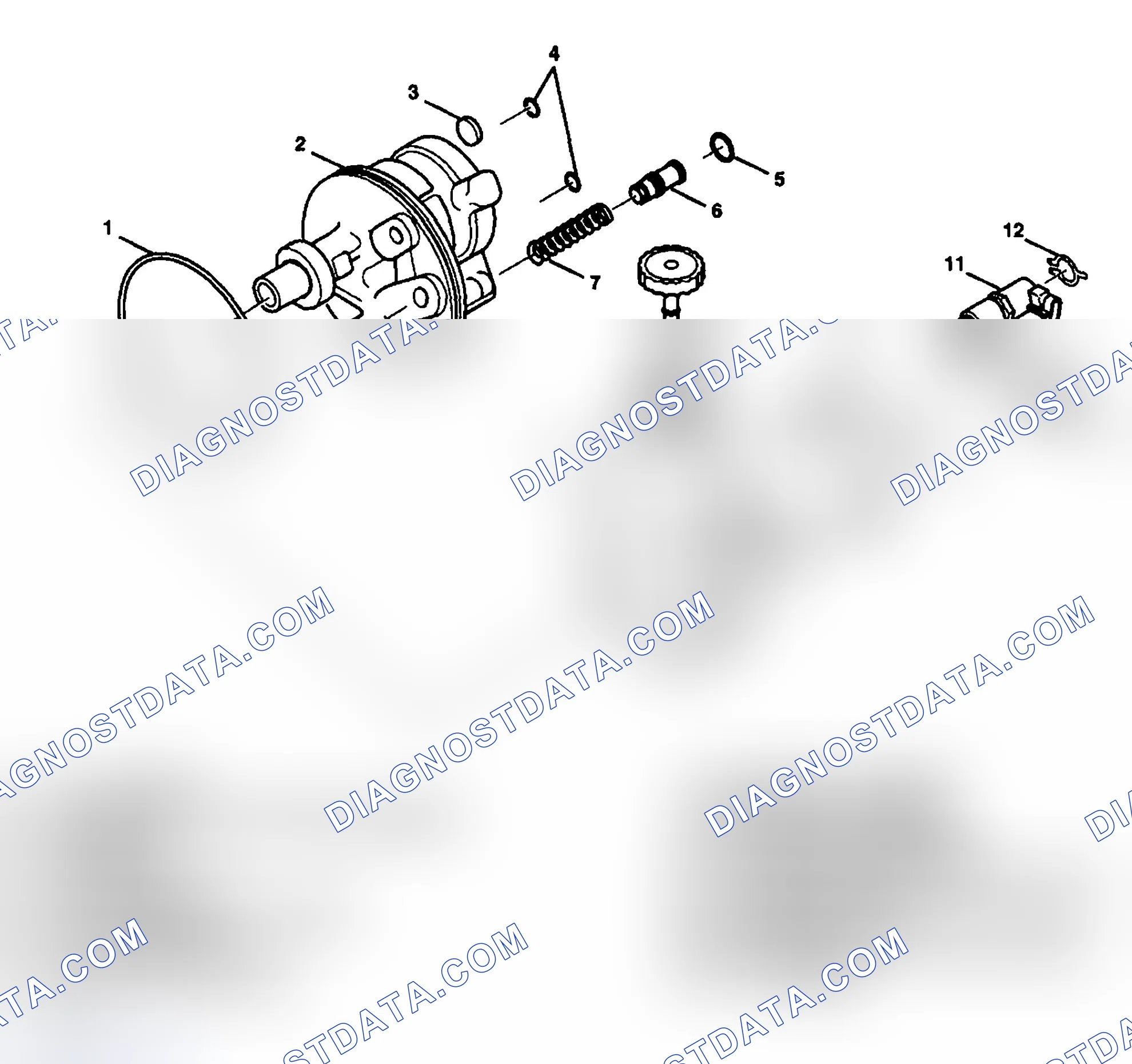 Scheme 5: Power Steering Pump Disassembled View (Regular)