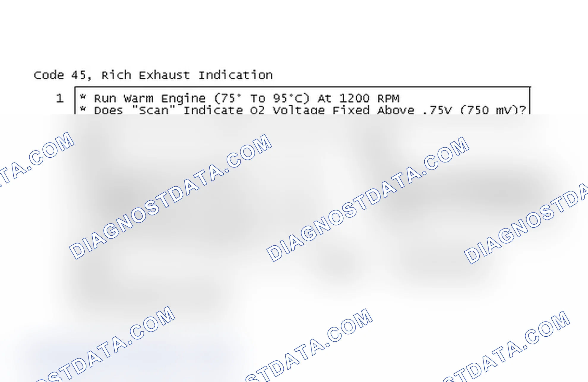 Scheme 159: Code 45, Rich Exhaust Indication