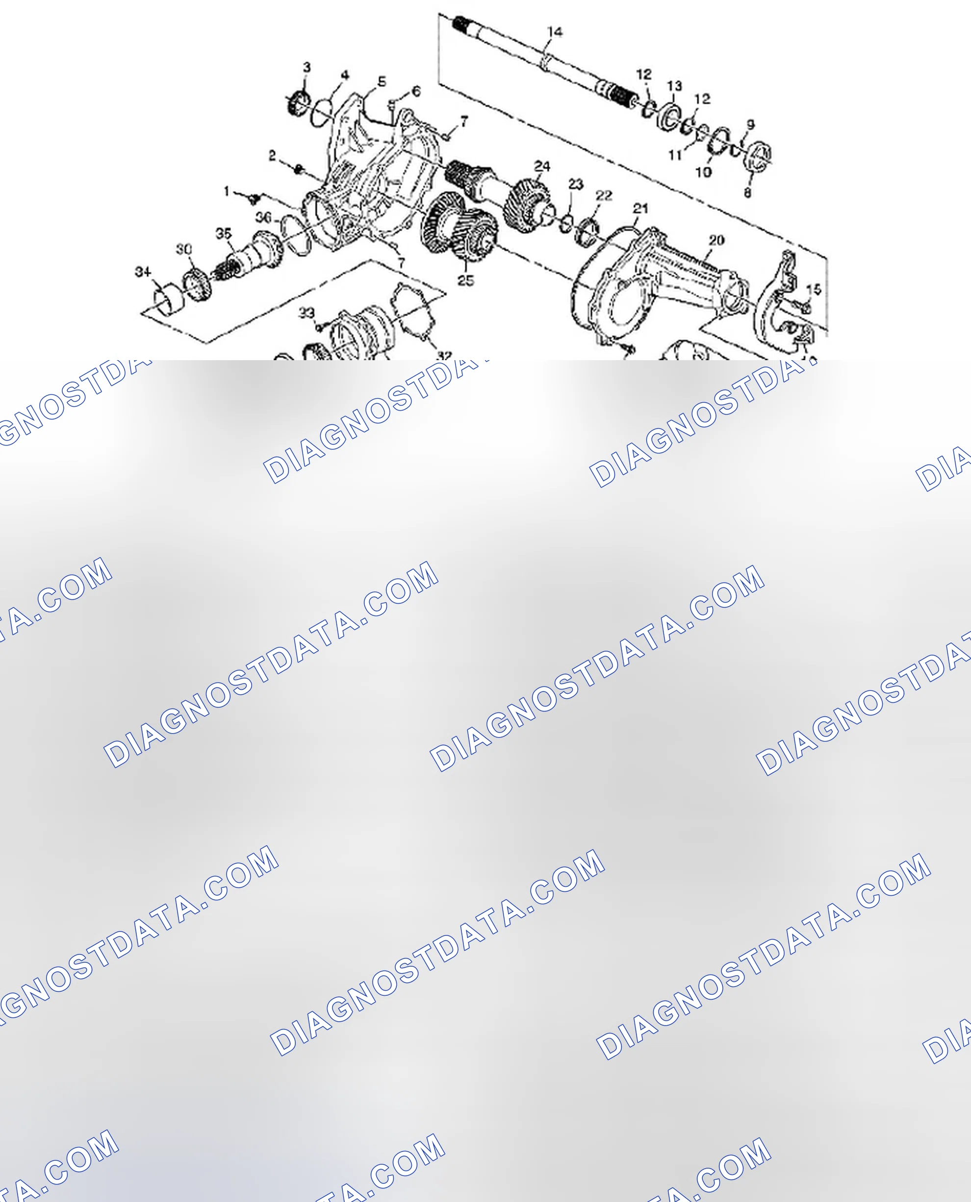 Scheme 14: Transfer Case Disassembled View