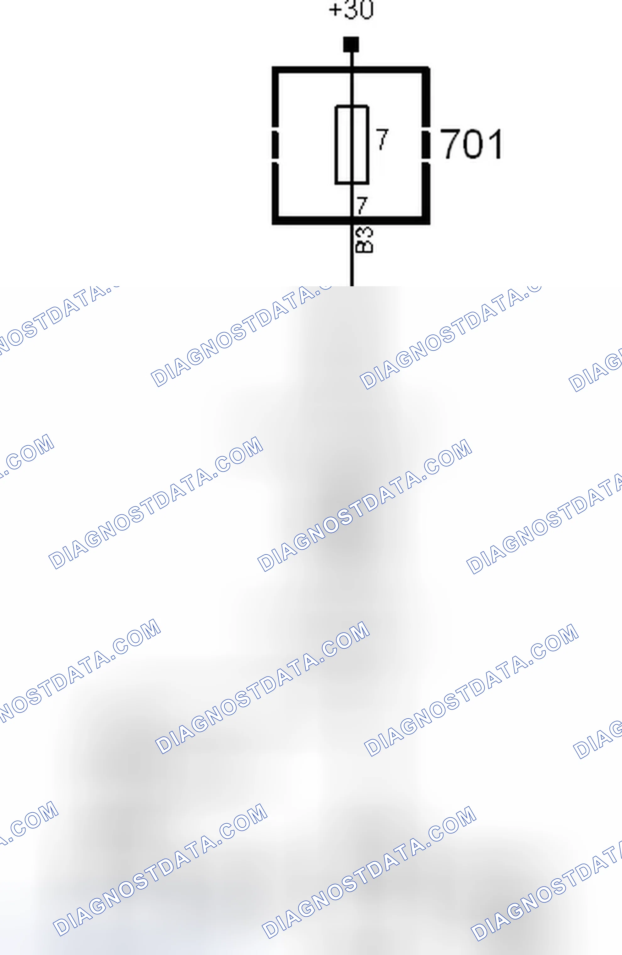 Scheme 827: Fuse 7, rear electrical center 701