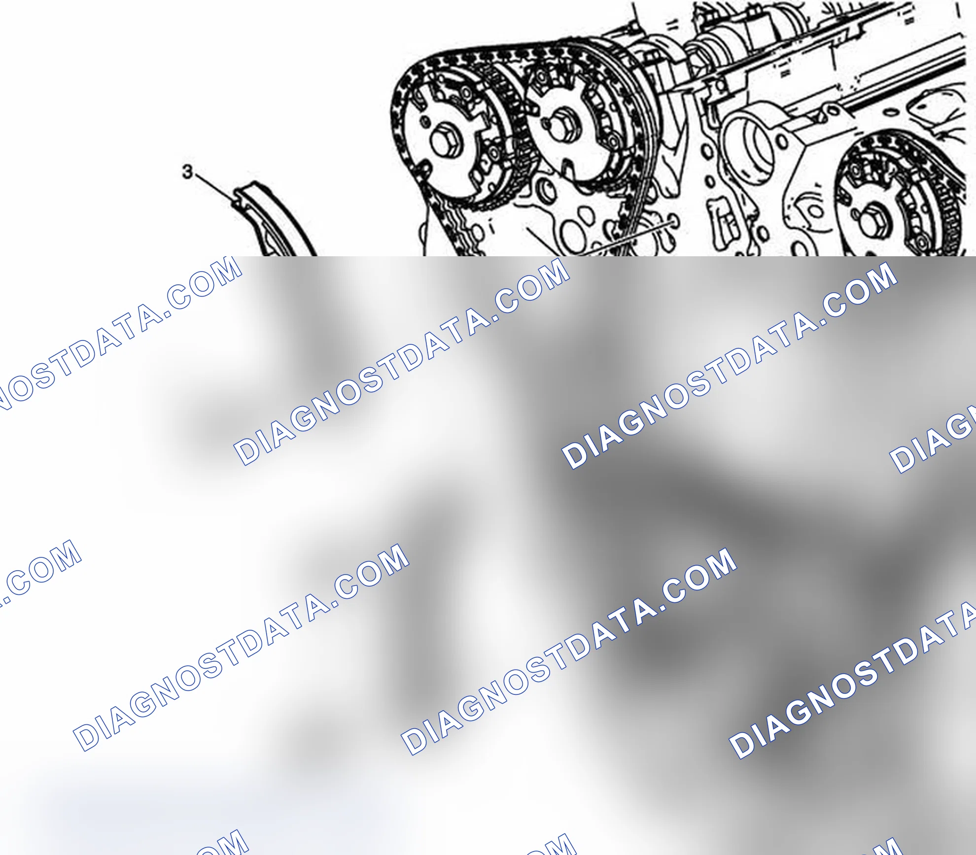 Scheme 196: Secondary Camshaft Drive Chain Guide and Shoe Installation - Right Side