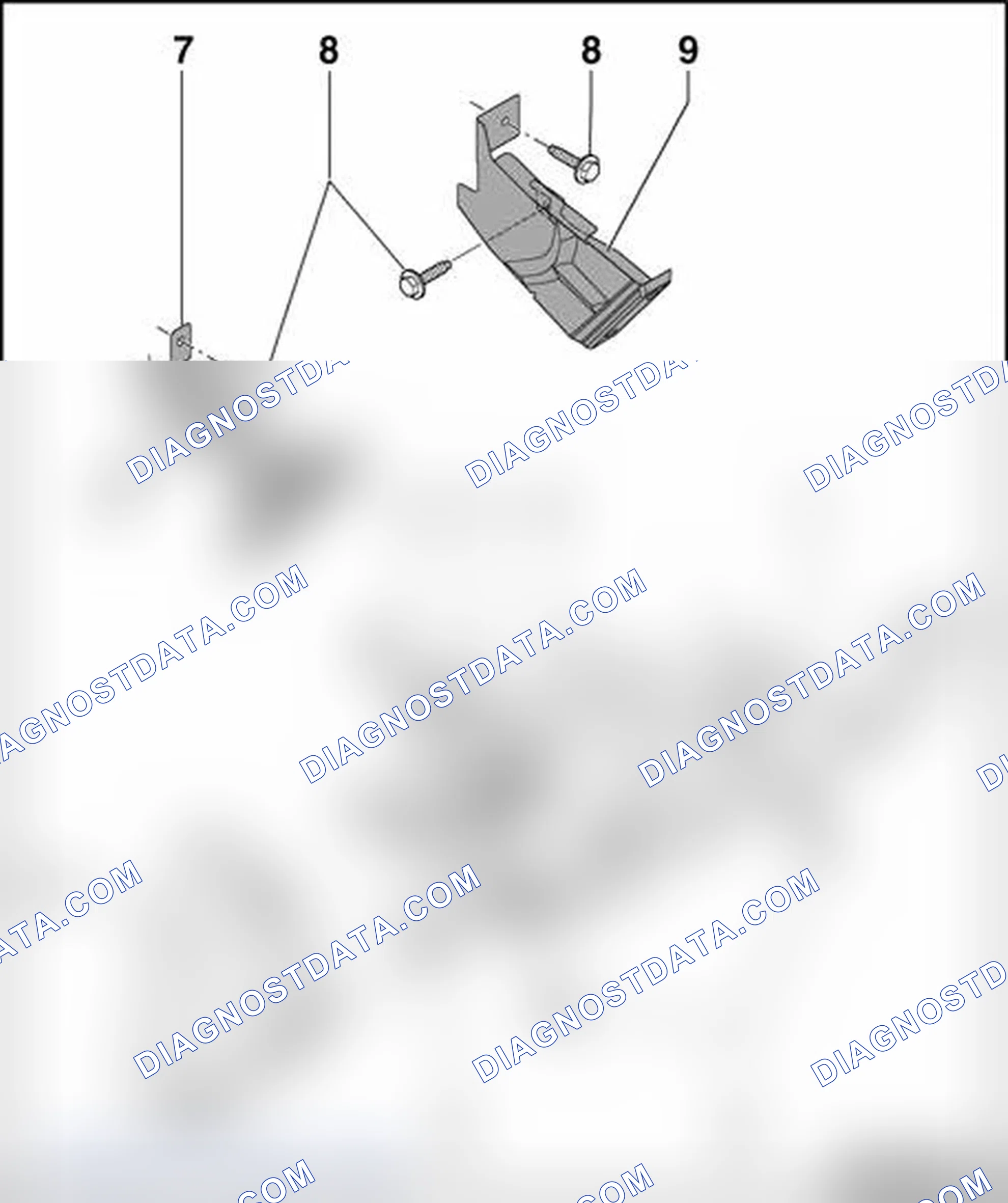 Scheme 10: Drivers storage compartment (vehicles with knee bolster), assembly overview