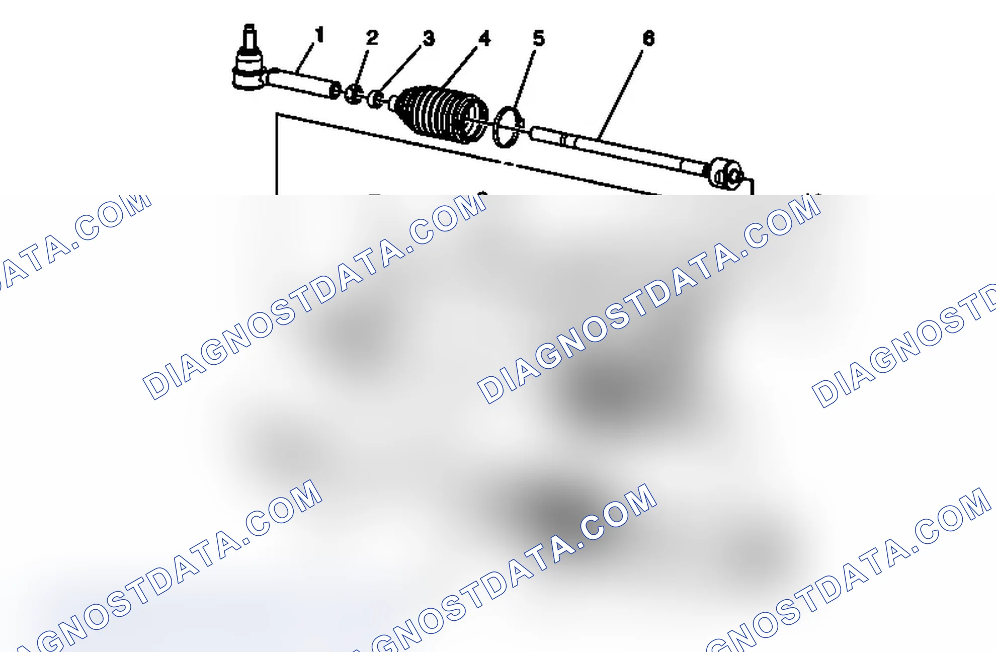 Scheme 3: Power Steering Gear Disassembled View (Rack and Pinion)
