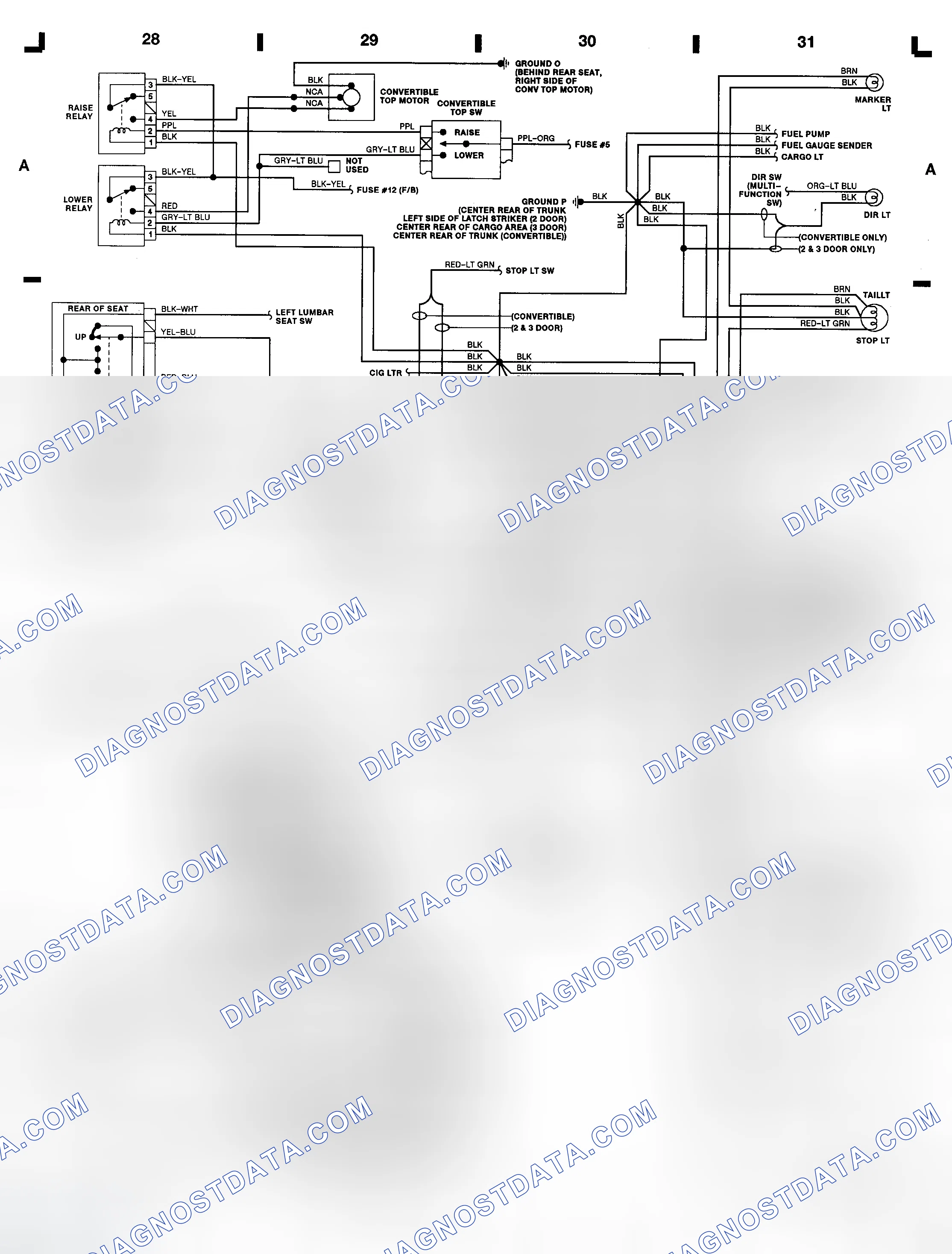 Scheme 7: Power Mirror Switch - Mustang (Grid E 28-29)