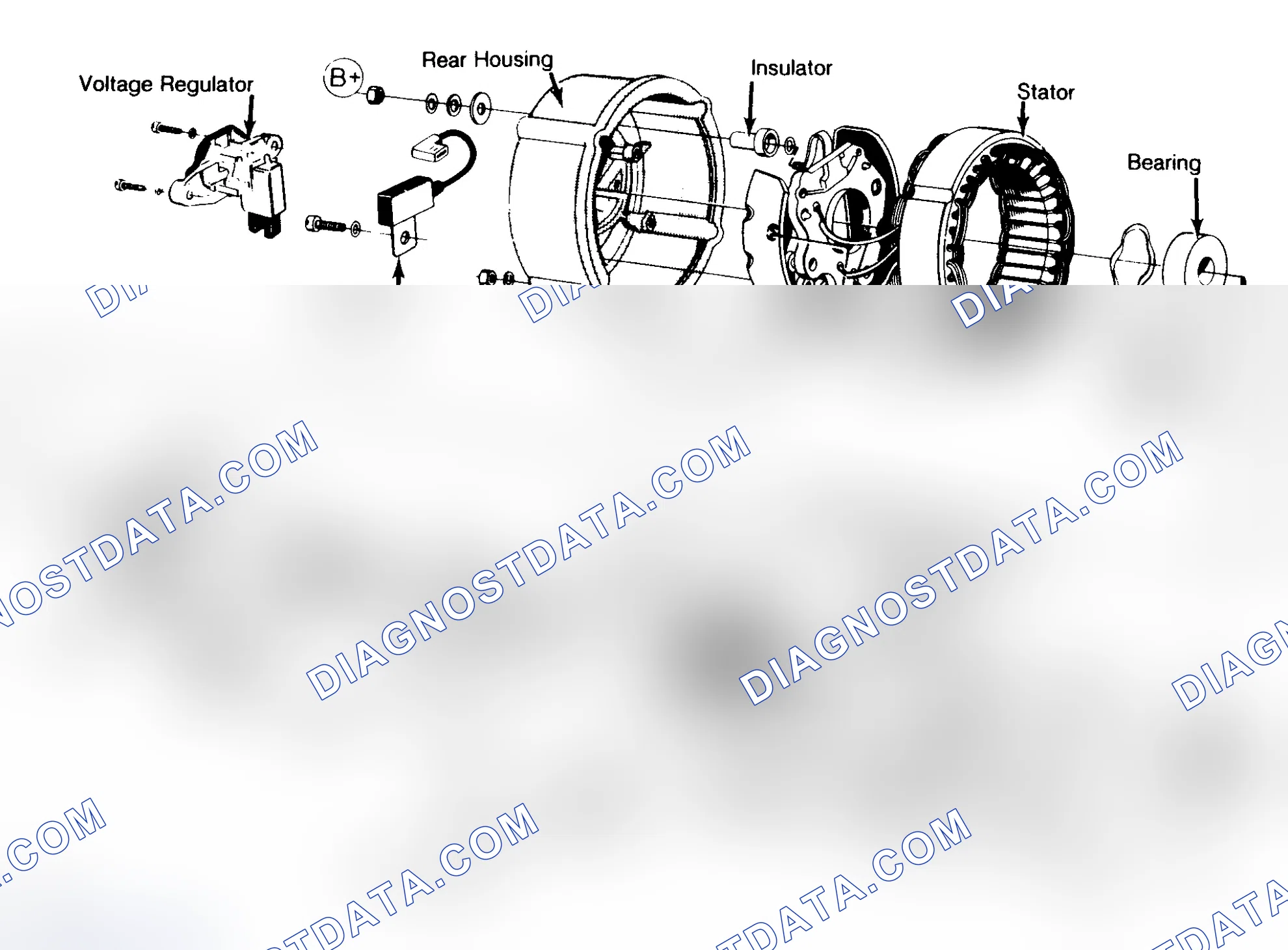 Scheme 3: Exploded View of Bosch 55 Ampere Alternator