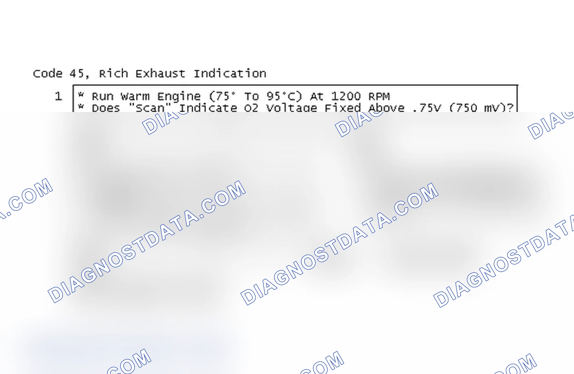 Scheme 101: Code 45, Rich Exhaust Indication