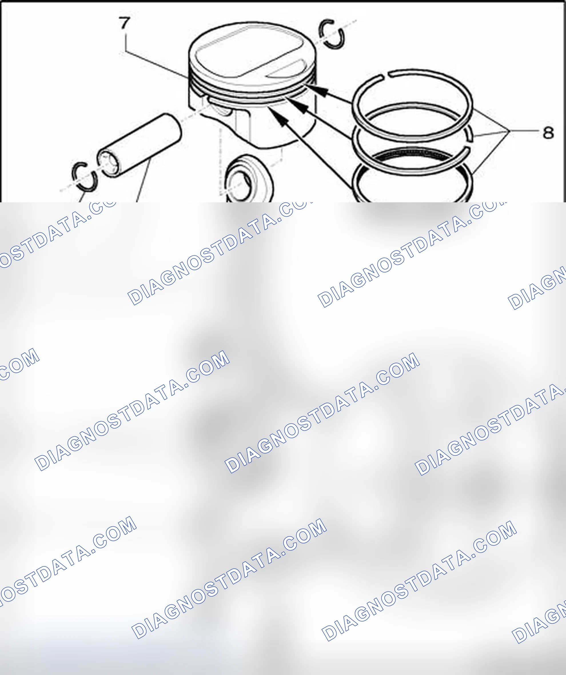 Scheme 524: Piston and connecting rod, component overview