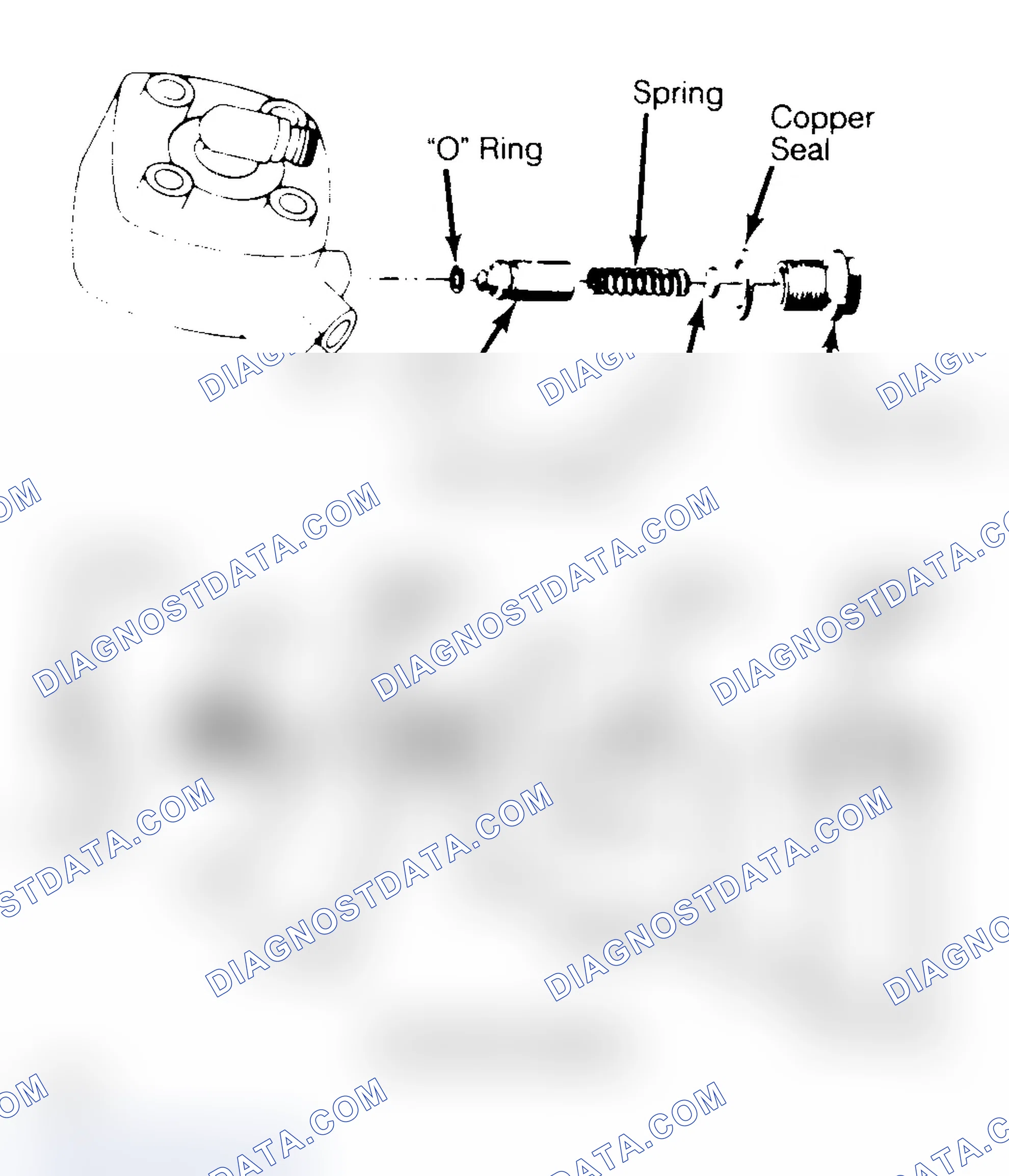 Scheme 12: Pressure Regulator in Fuel Distributor Replace fuel distributor if piston is scored or damaged.