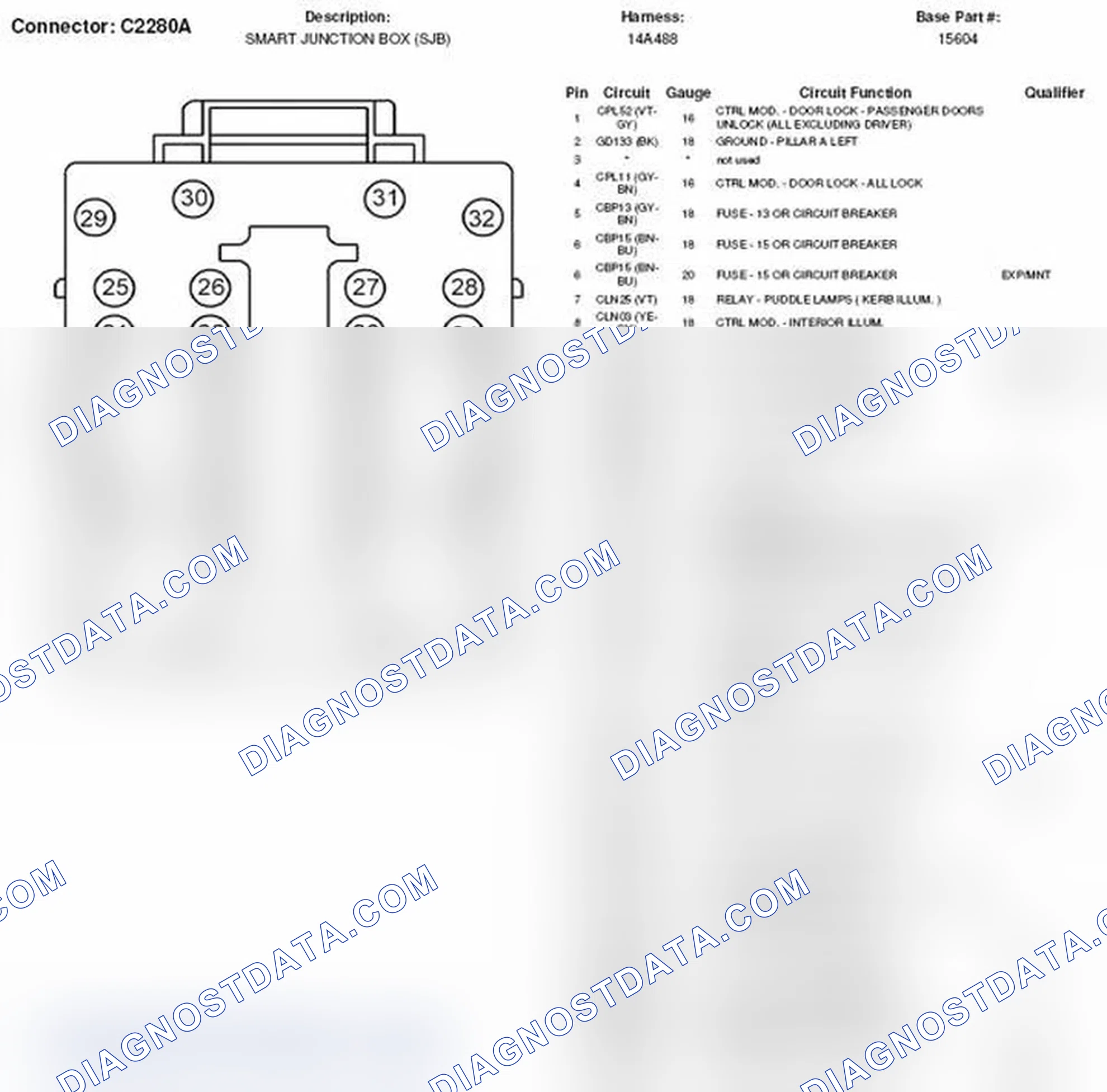 Scheme 313: Smart Junction Box Connector End View (C2280A)