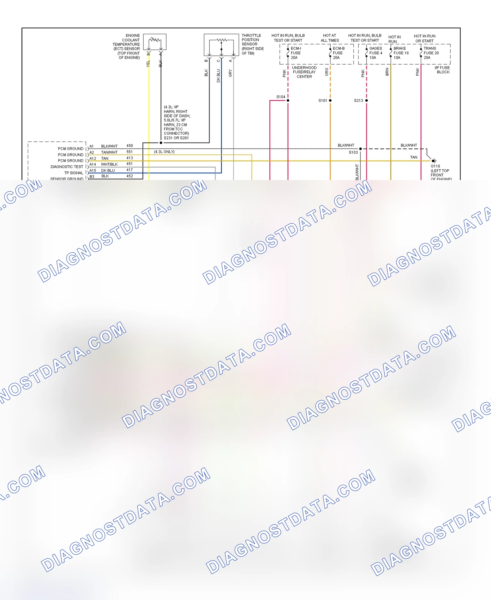 Scheme 342: 1995 "C" & "K" Series - 4.3L, 5.0L & 5.7L (Pickup, Sierra, Suburban, Tahoe & Yukon) Wiring Diagram
