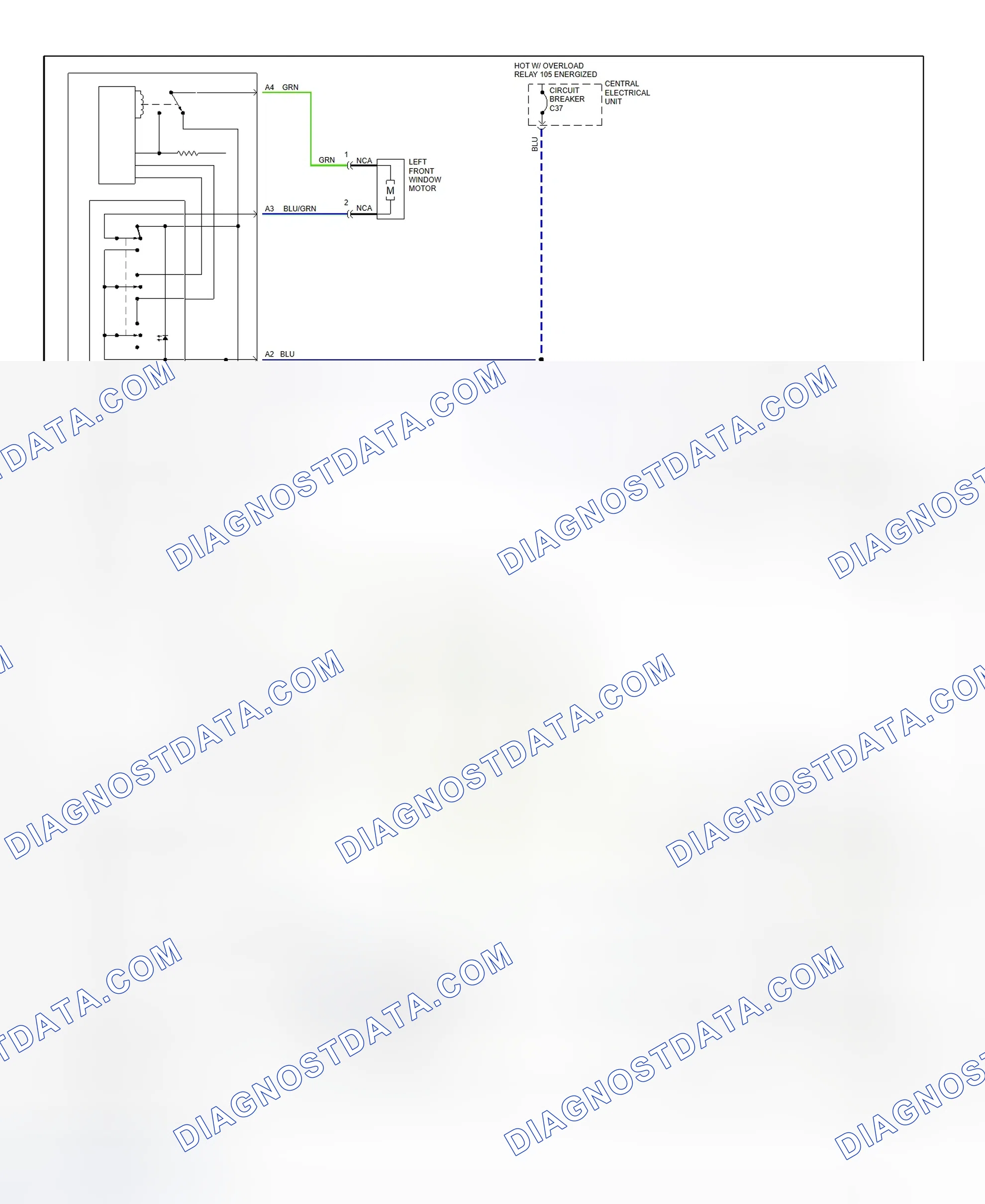 Scheme 10: Power Window System Wiring Diagram (S70 & V70)