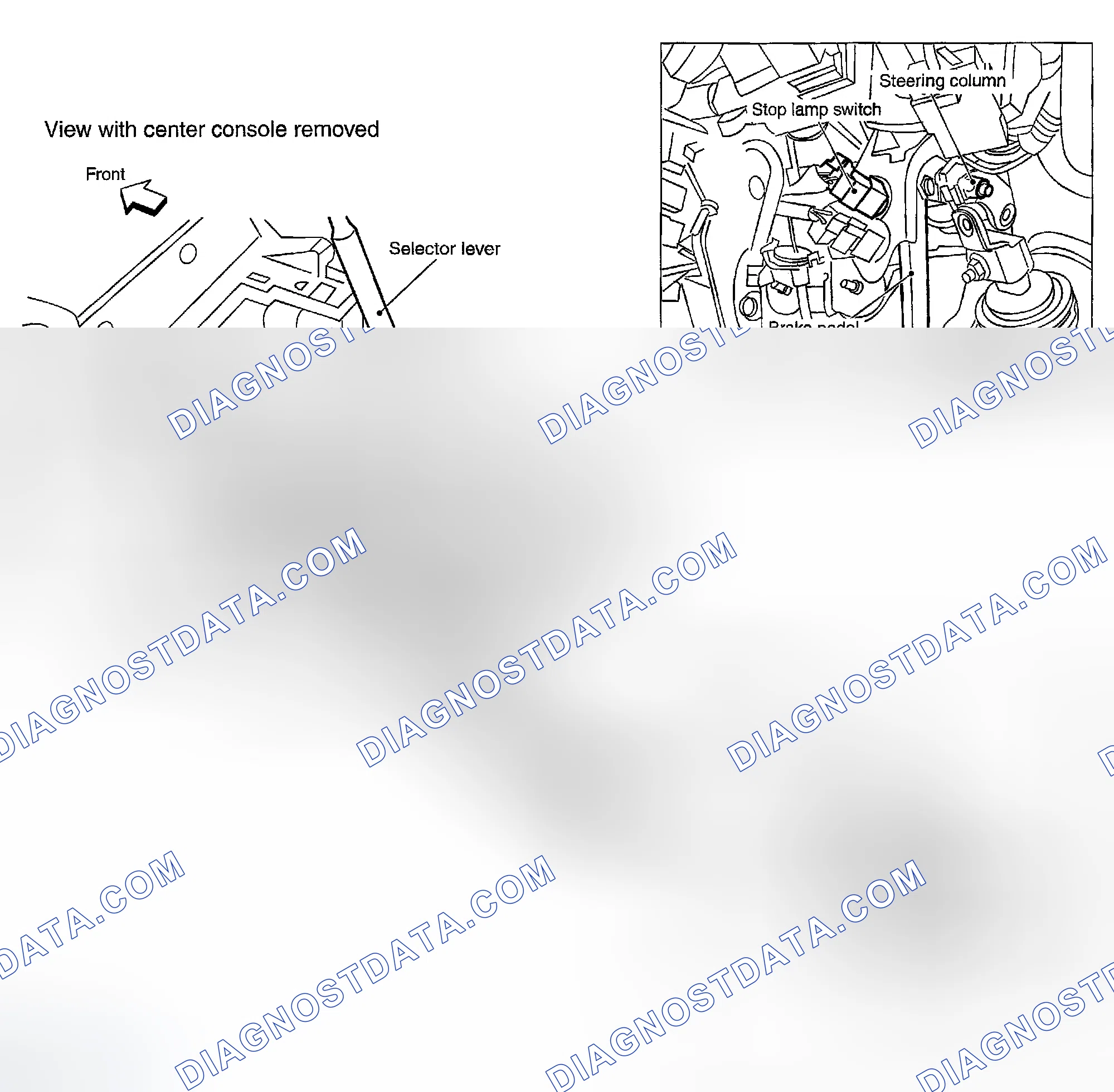 Scheme 282: SHIFT LOCK SYSTEM ELECTRICAL PARTS LOCATION