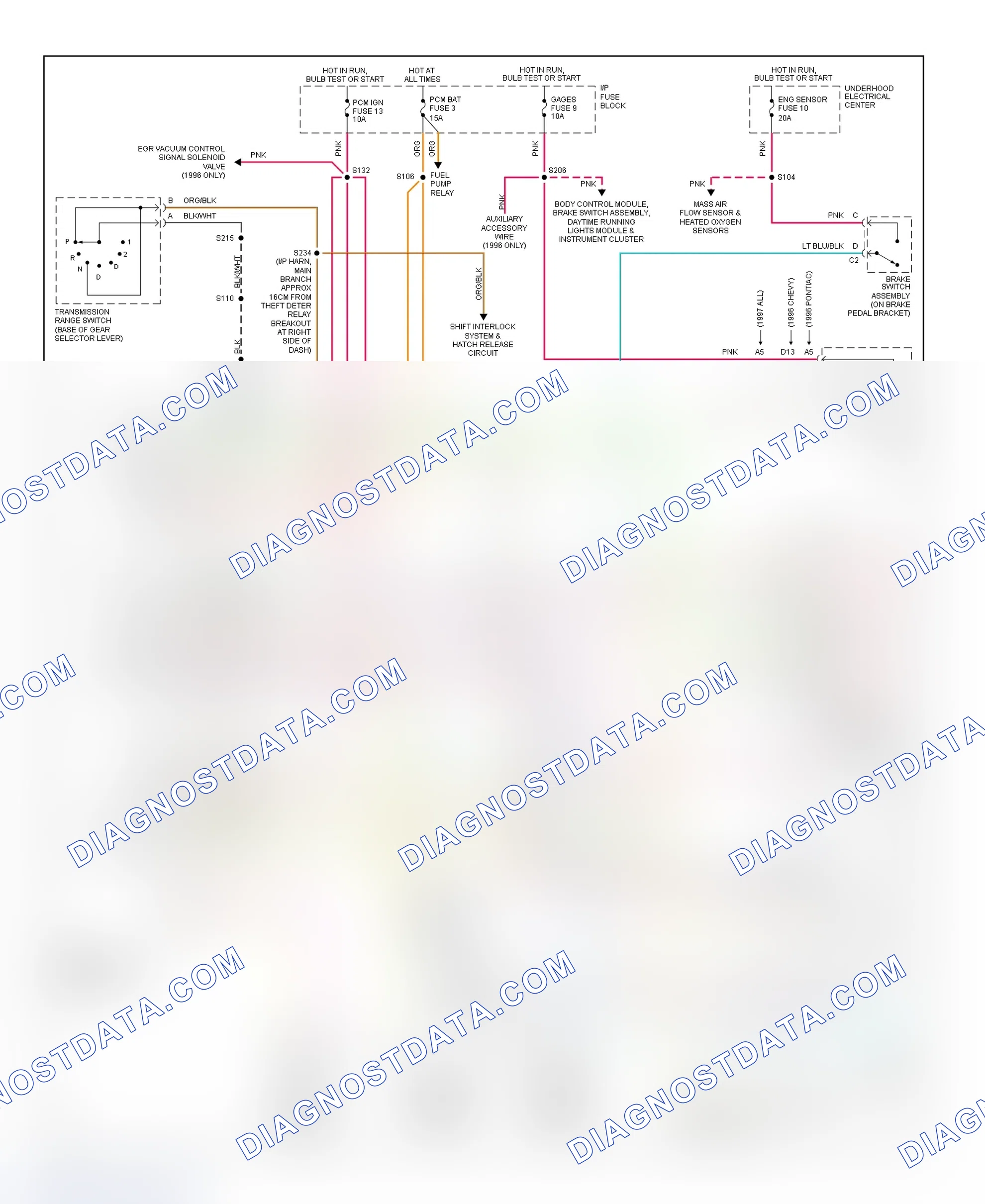 Scheme 41: 1996 "F" Body - 5.7L (Camaro & Firebird) Wiring Diagram