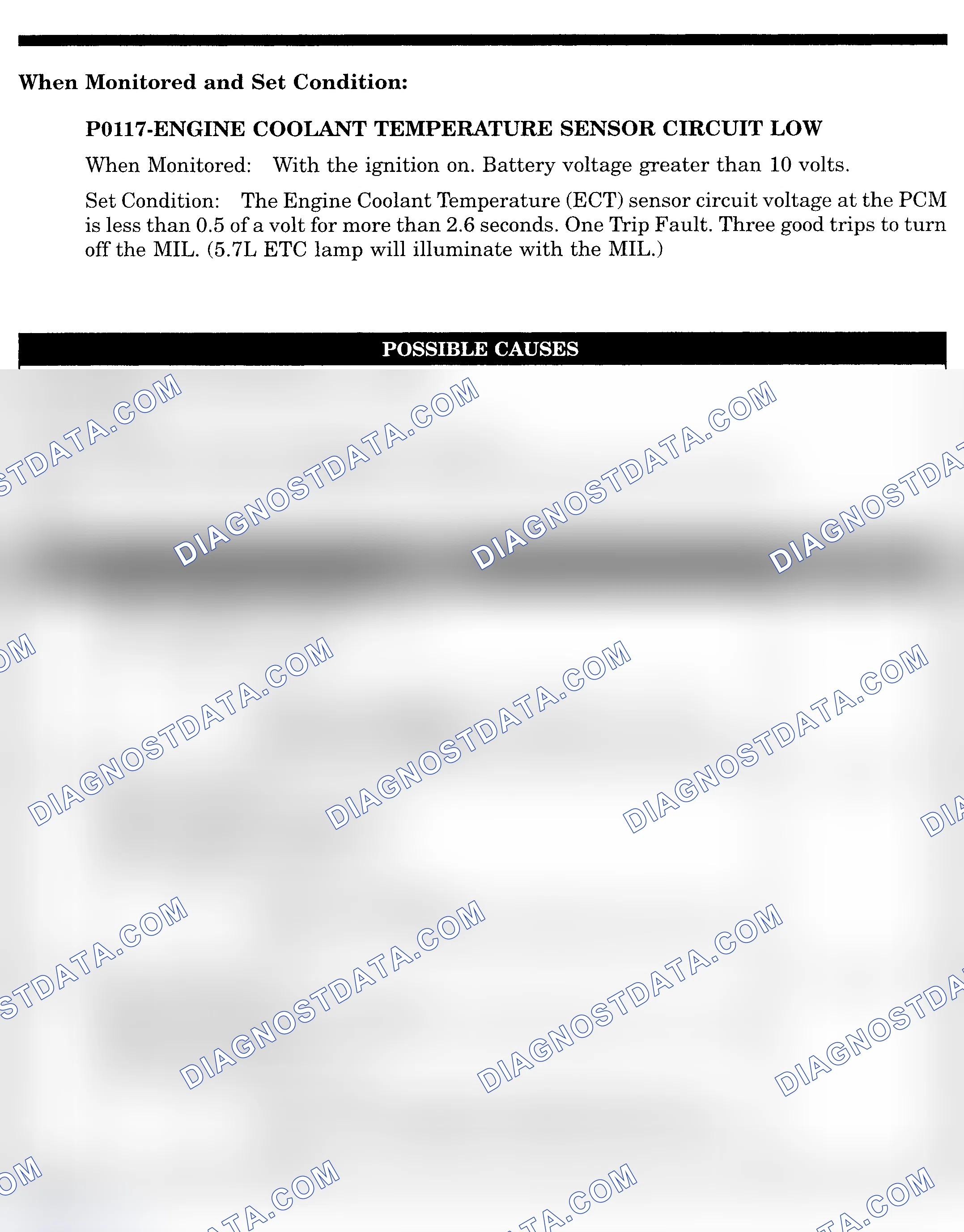 Scheme 438: DTC P0117: ENGINE COOLANT TEMPERATURE SENSOR CIRCUIT LOW