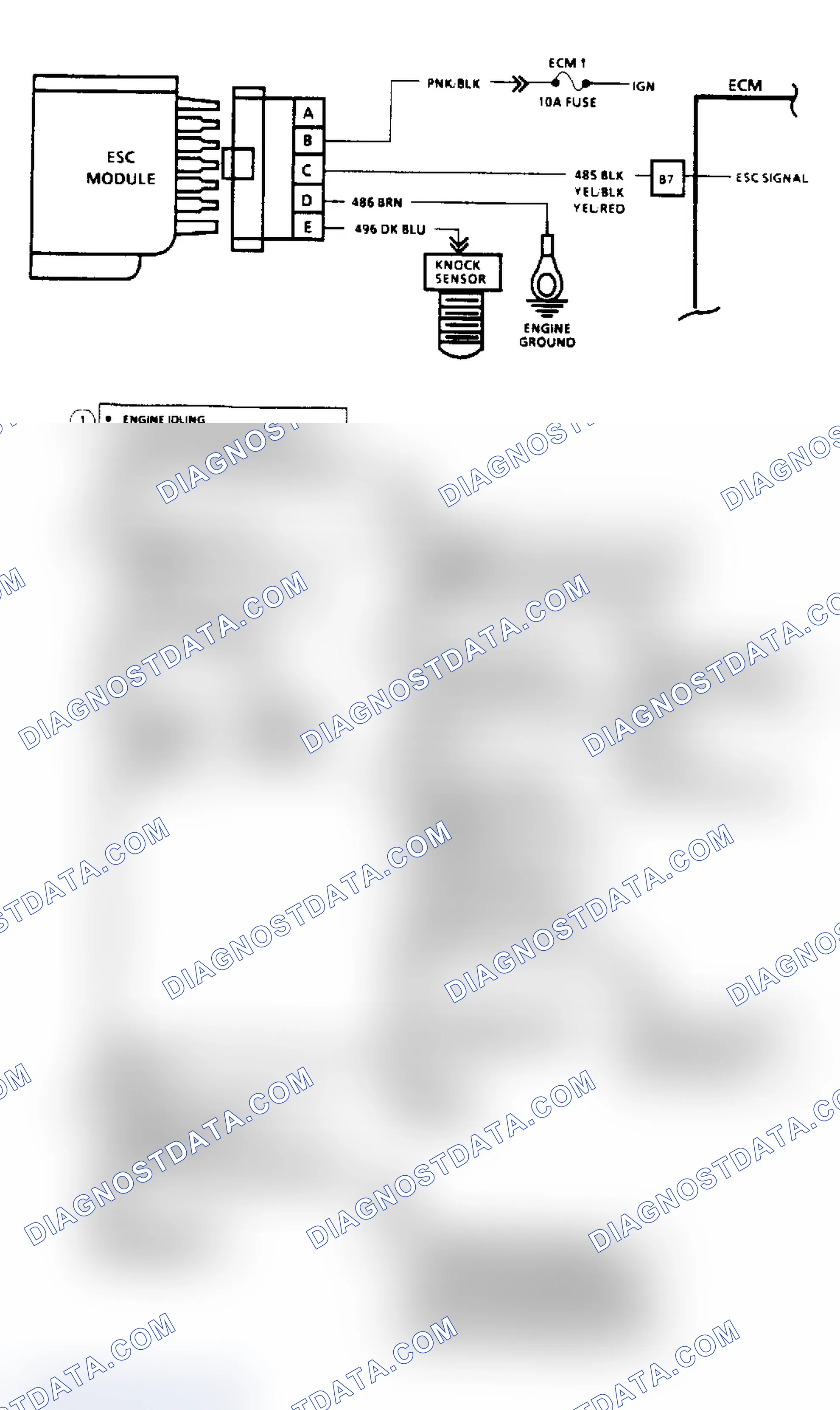 Scheme 73: Code 43, Electronic Spark Control (2.8L, 4.3L, 5.0L & 5.7L Engines) Flow Chart & Schematic