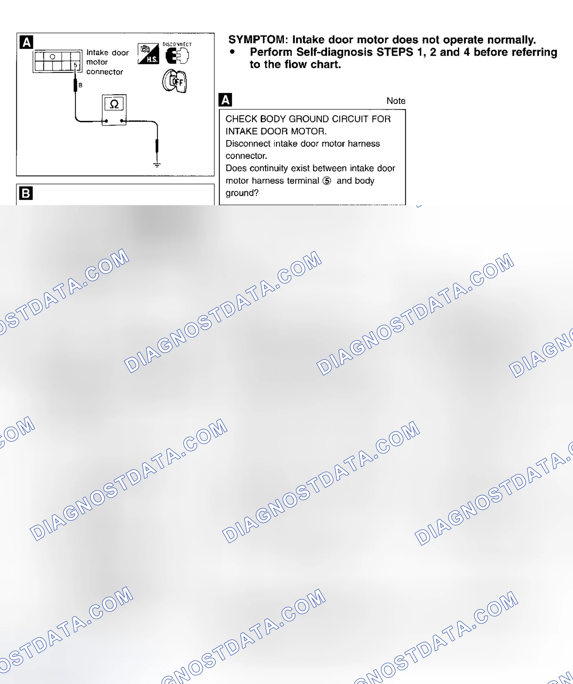 Scheme 16: DIAGNOSTIC PROCEDURE 7 - INTAKE DOOR MOTOR DOES NOT OPERATE NORMALLY