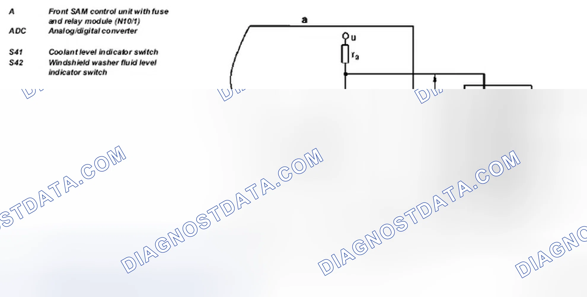 Scheme 20: Diagram For Low Washer Fluid Level - Model 203.0 /2 /7 Up To 23.4.04