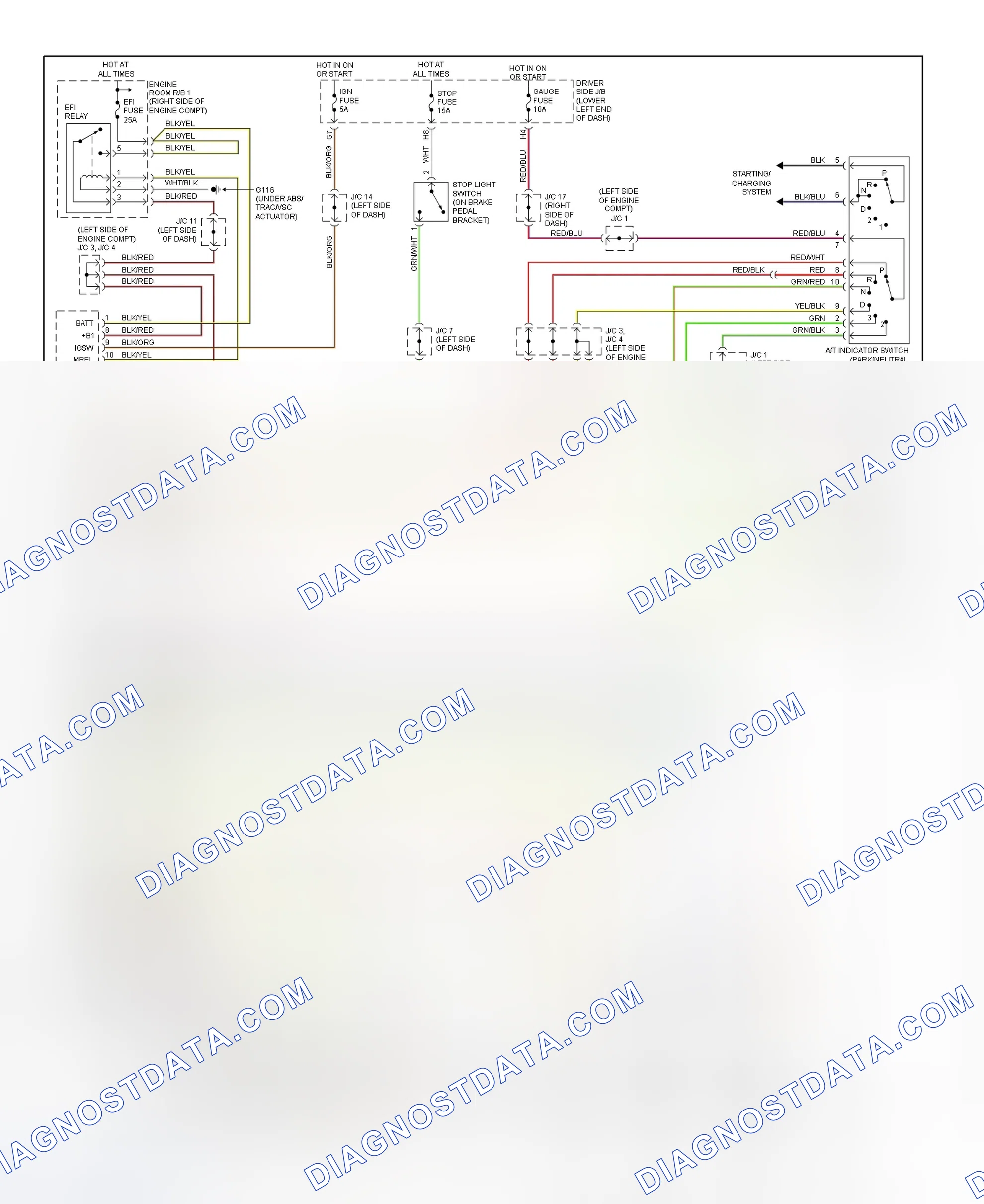 Scheme 117: Transmission Wiring Diagram (1998 GS300)
