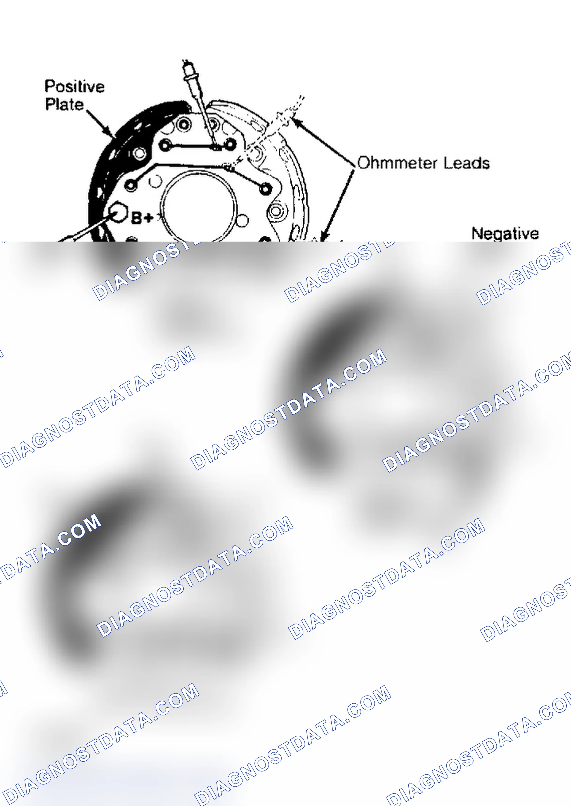 Scheme 4: Bosch Diode Assembly Test Diode assembly for 55 amp alternator shown; others are similar.