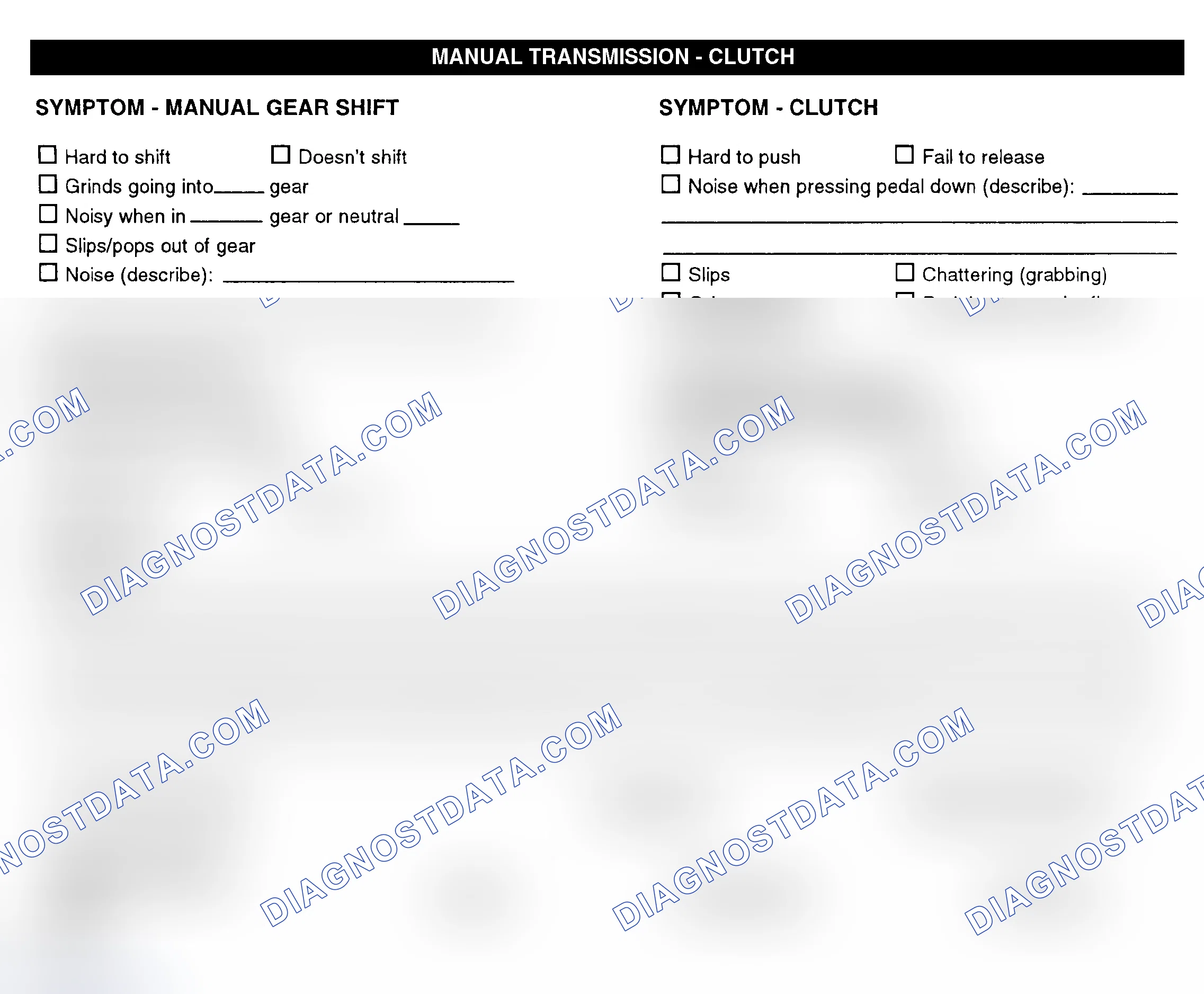 Scheme 10: Manual Transmission & Clutch
