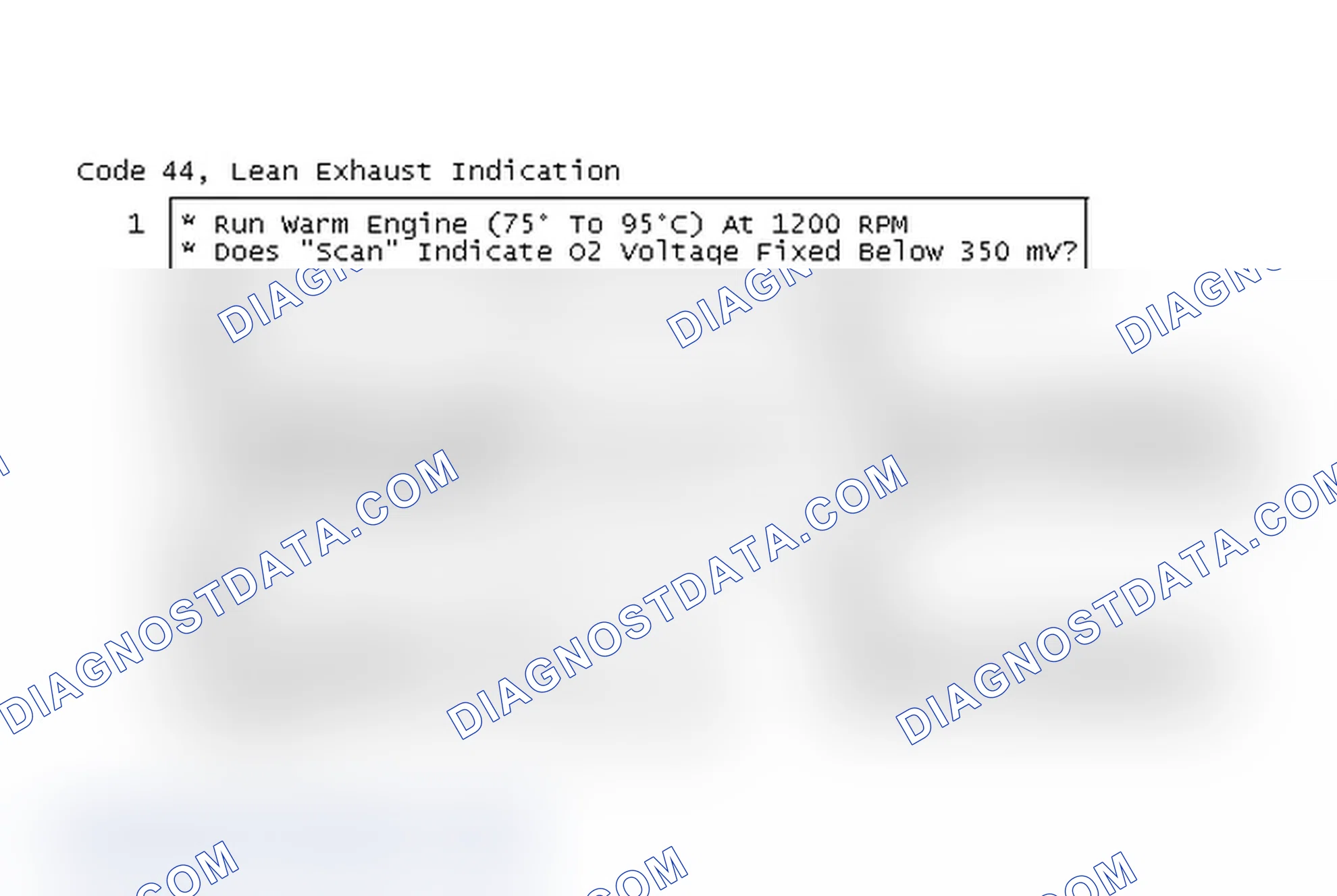 Scheme 99: Code 44, Lean Exhaust Indication