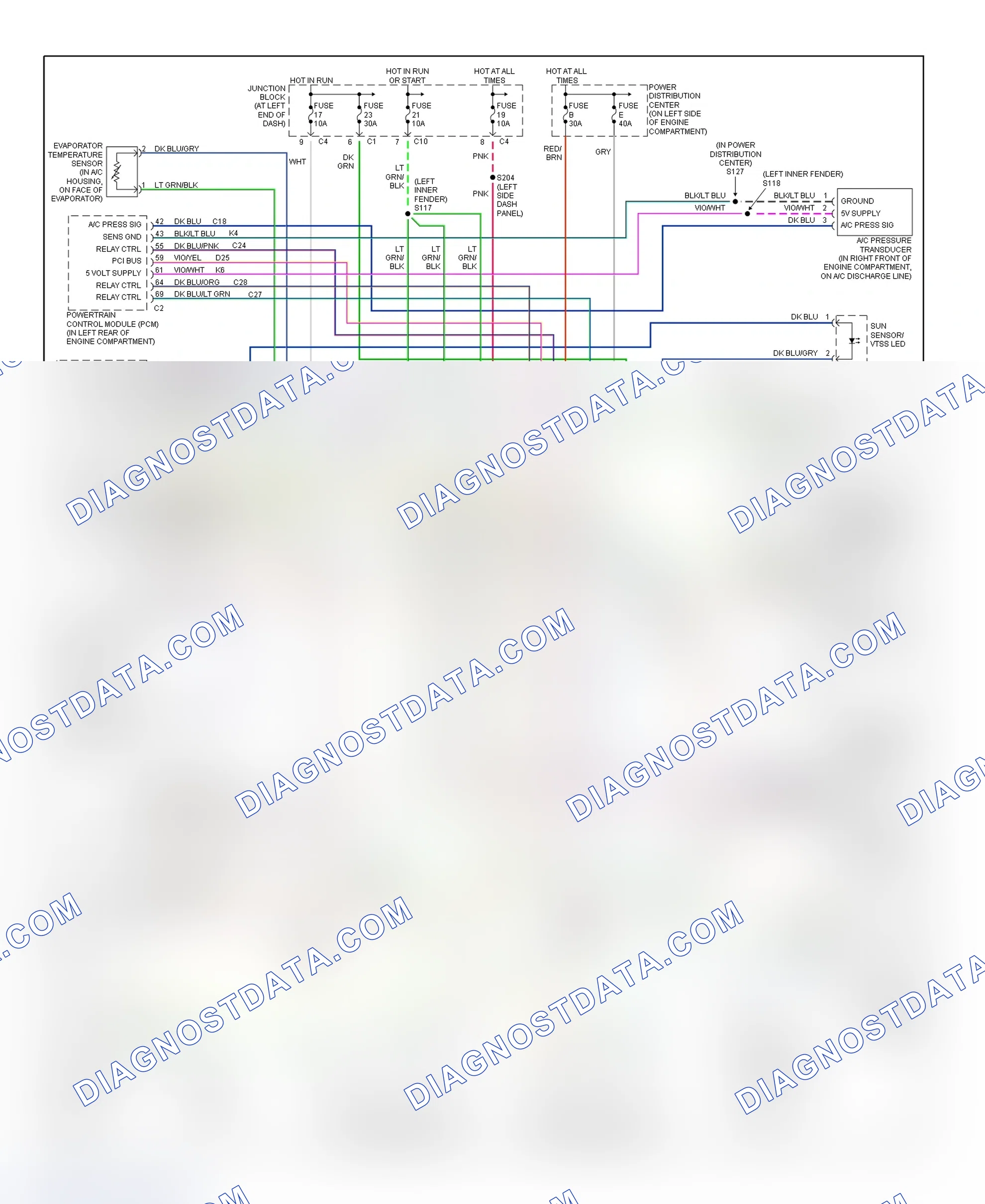 Scheme 7: Automatic A/C-Heater System Wiring Diagram (Concorde, Intrepid, LHS & 300M)