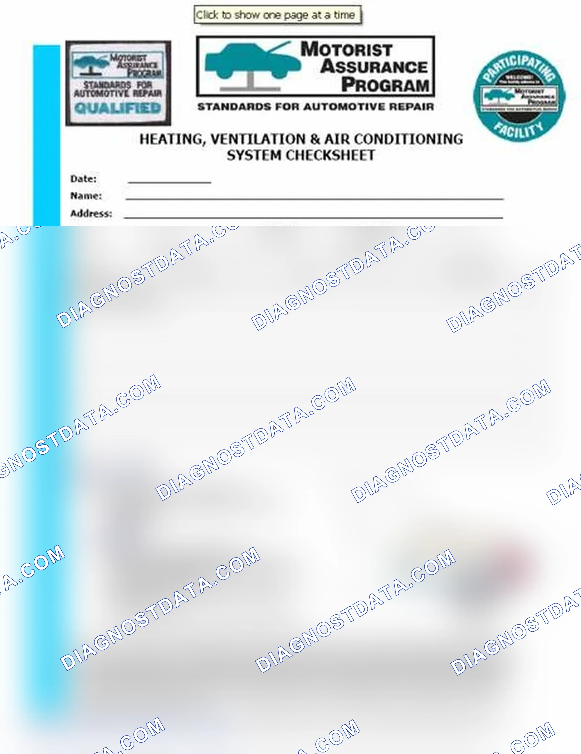 Scheme 15: Heating, Ventilation & Air Conditioning System Checksheet (1 Of 2)
