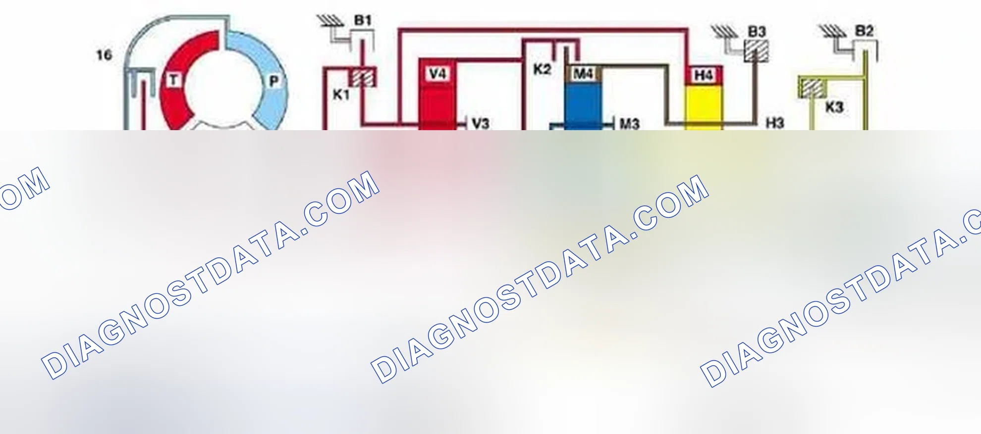 Scheme 404: Power Flow In Reverse Gear, Program Selection "C", Function Diagram - Transmission 722.6 (2 Of 2)