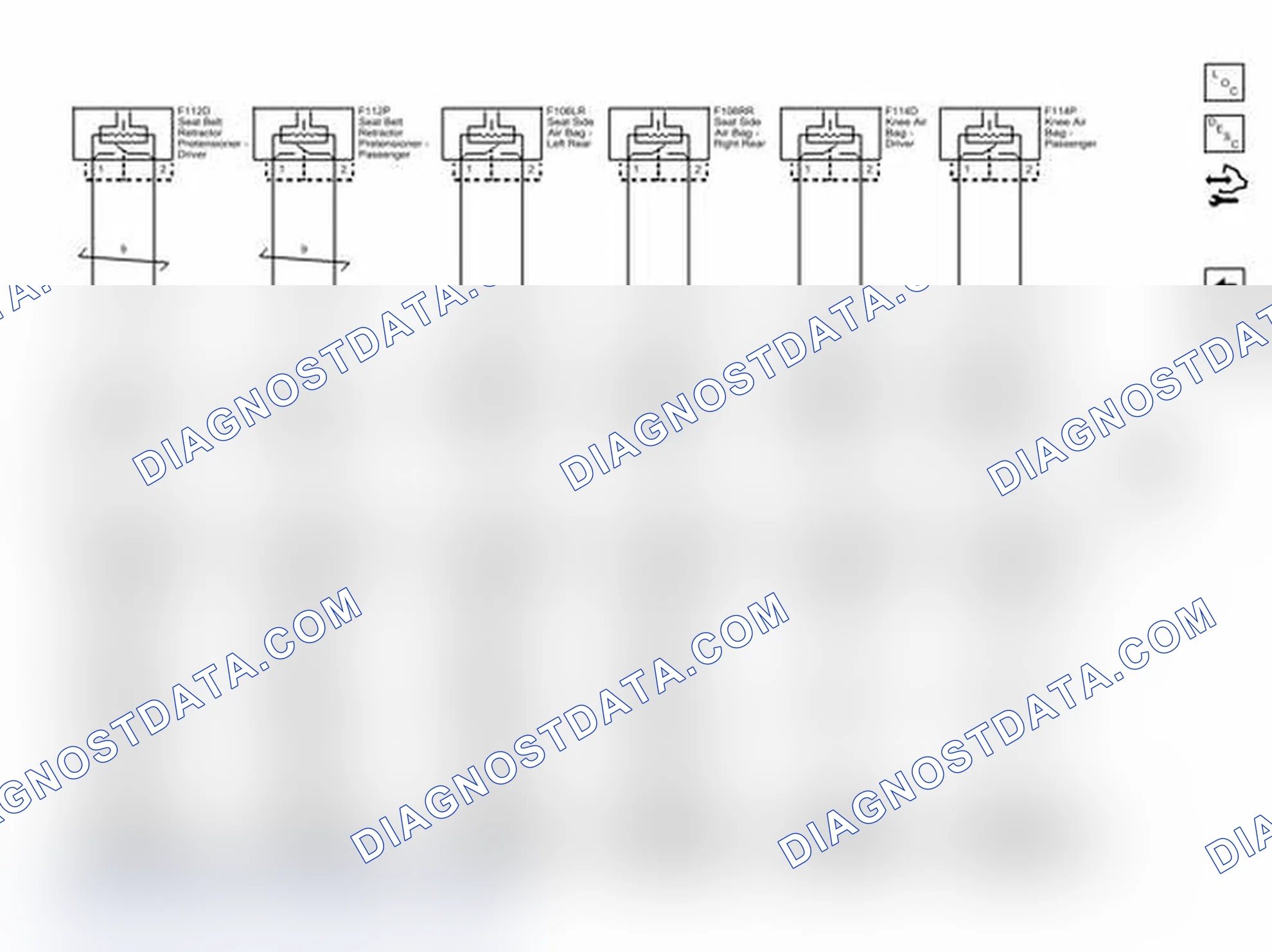 Scheme 8: Pretensioners and Seat, Knee, and Roof Air Bags