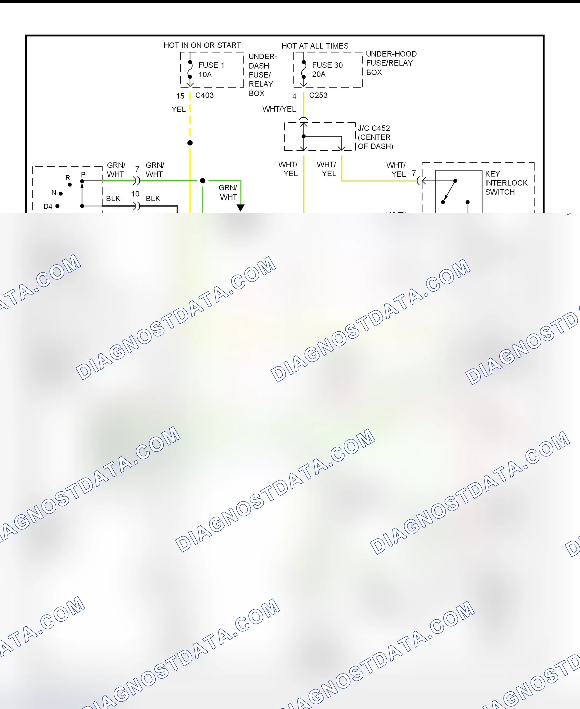 Scheme 45: Shift & Key Interlock System Wiring Schematic (1997 Honda Accord - 2.7L)
