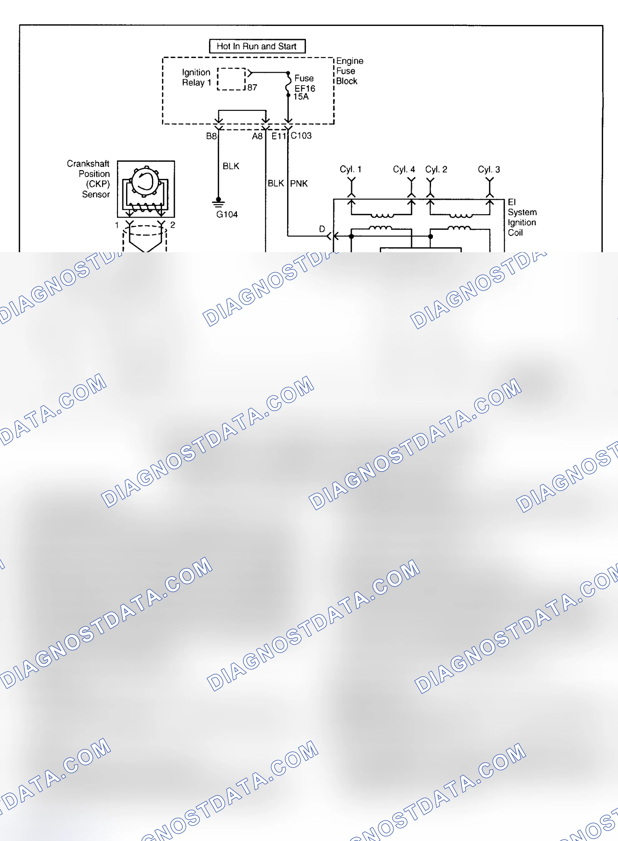 Scheme 135: DTC P0352: IGNITION CONTROL B CIRCUIT FAULT